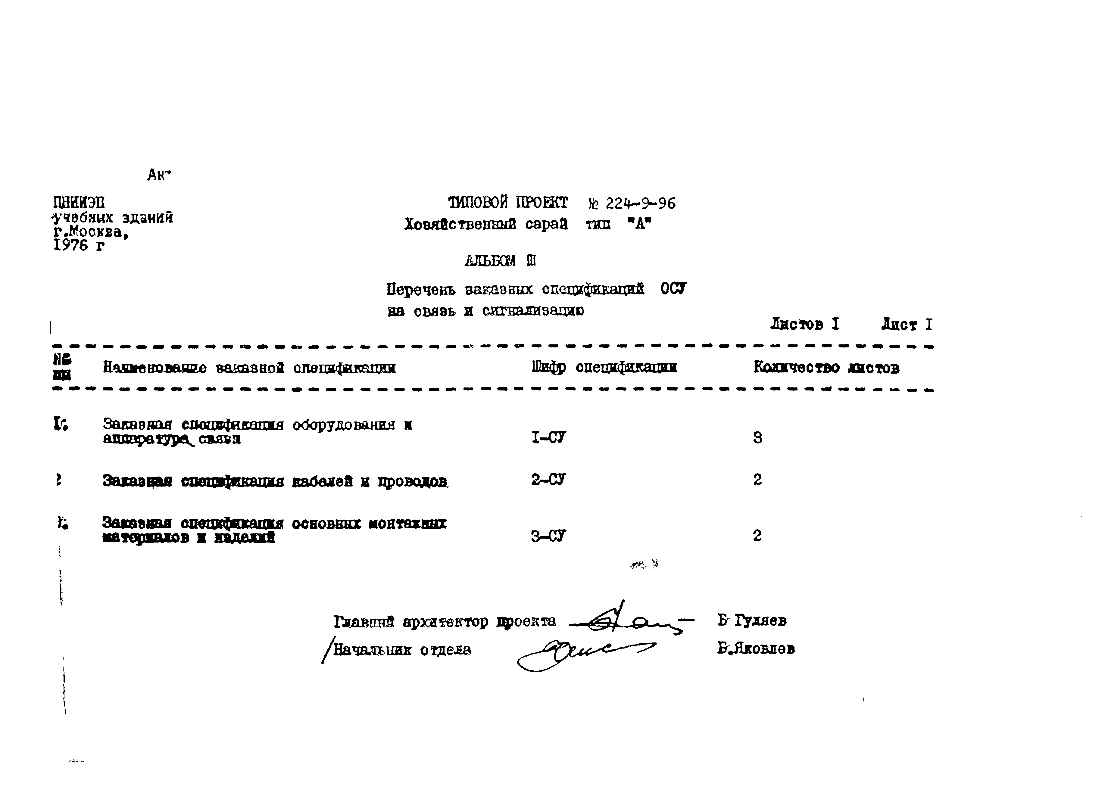Типовой проект 224-9-96