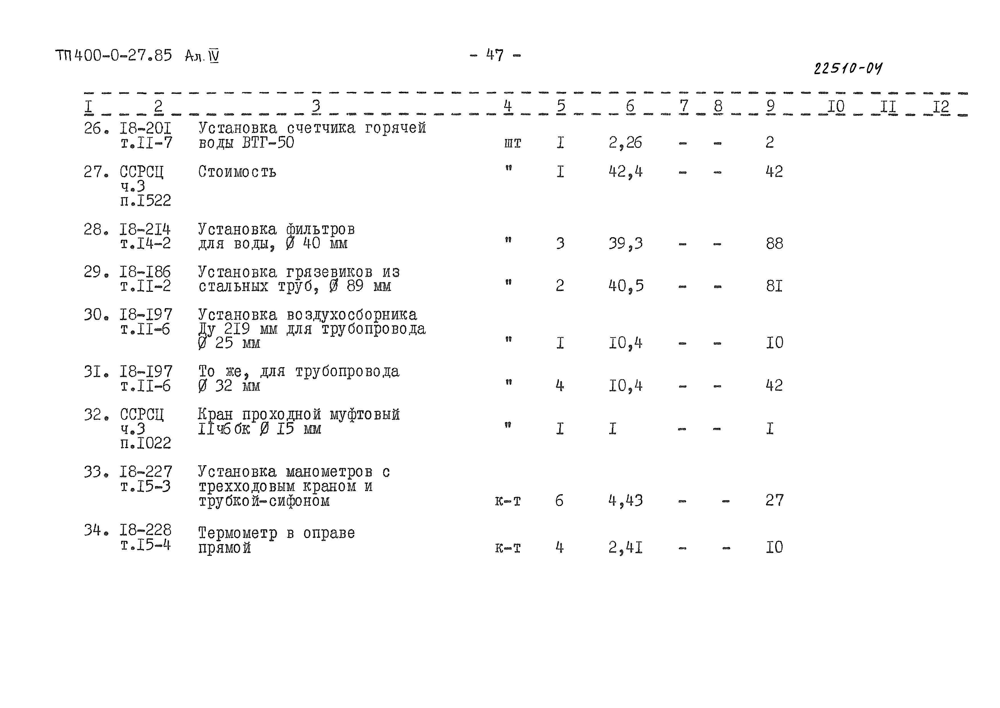 Типовые проектные решения 400-0-27.85