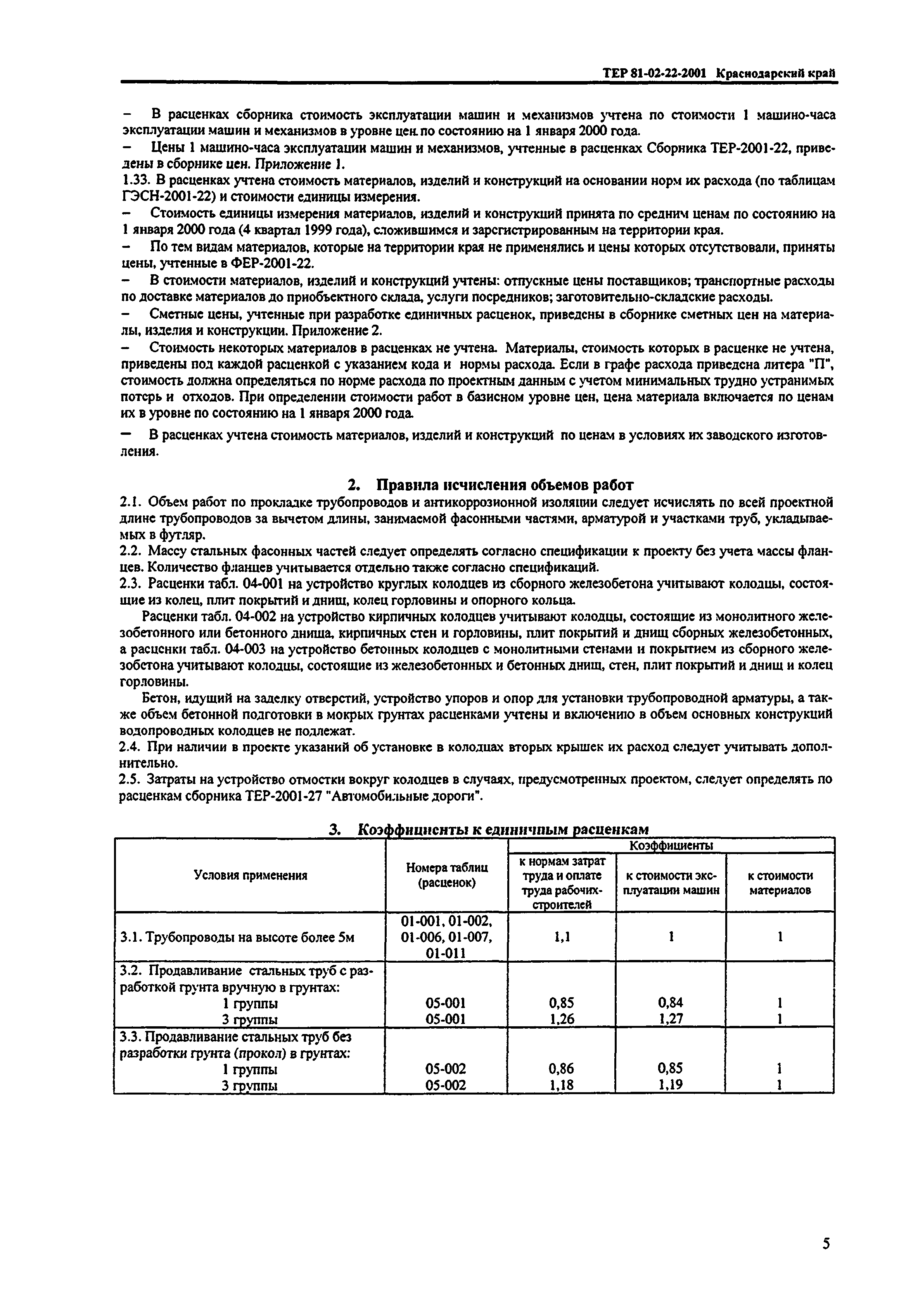 ТЕР Краснодарский край 2001-22