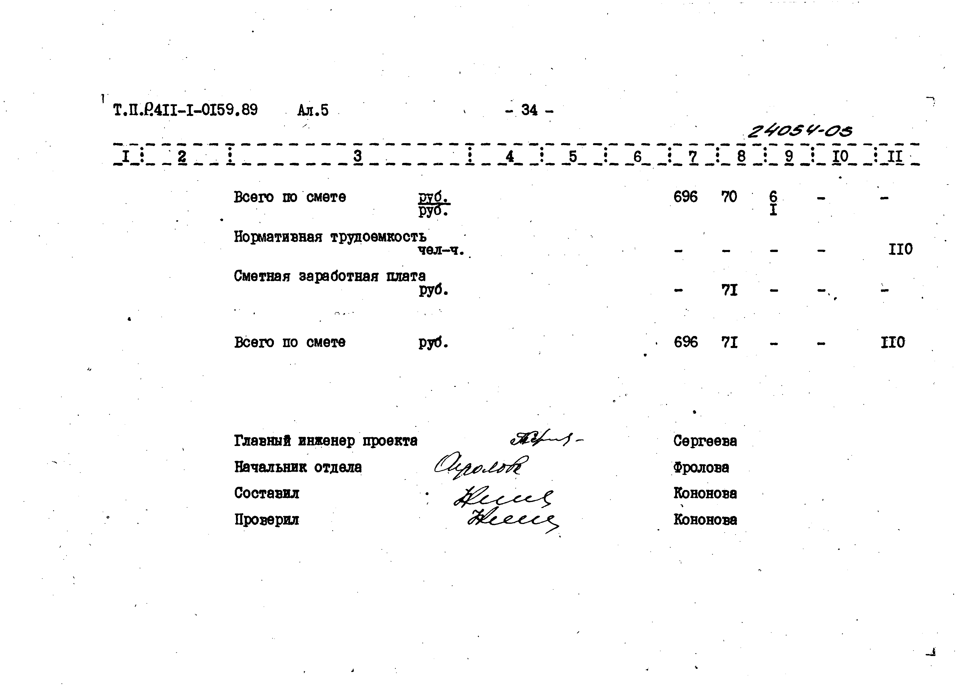 Типовые проектные решения 411-1-0159.89