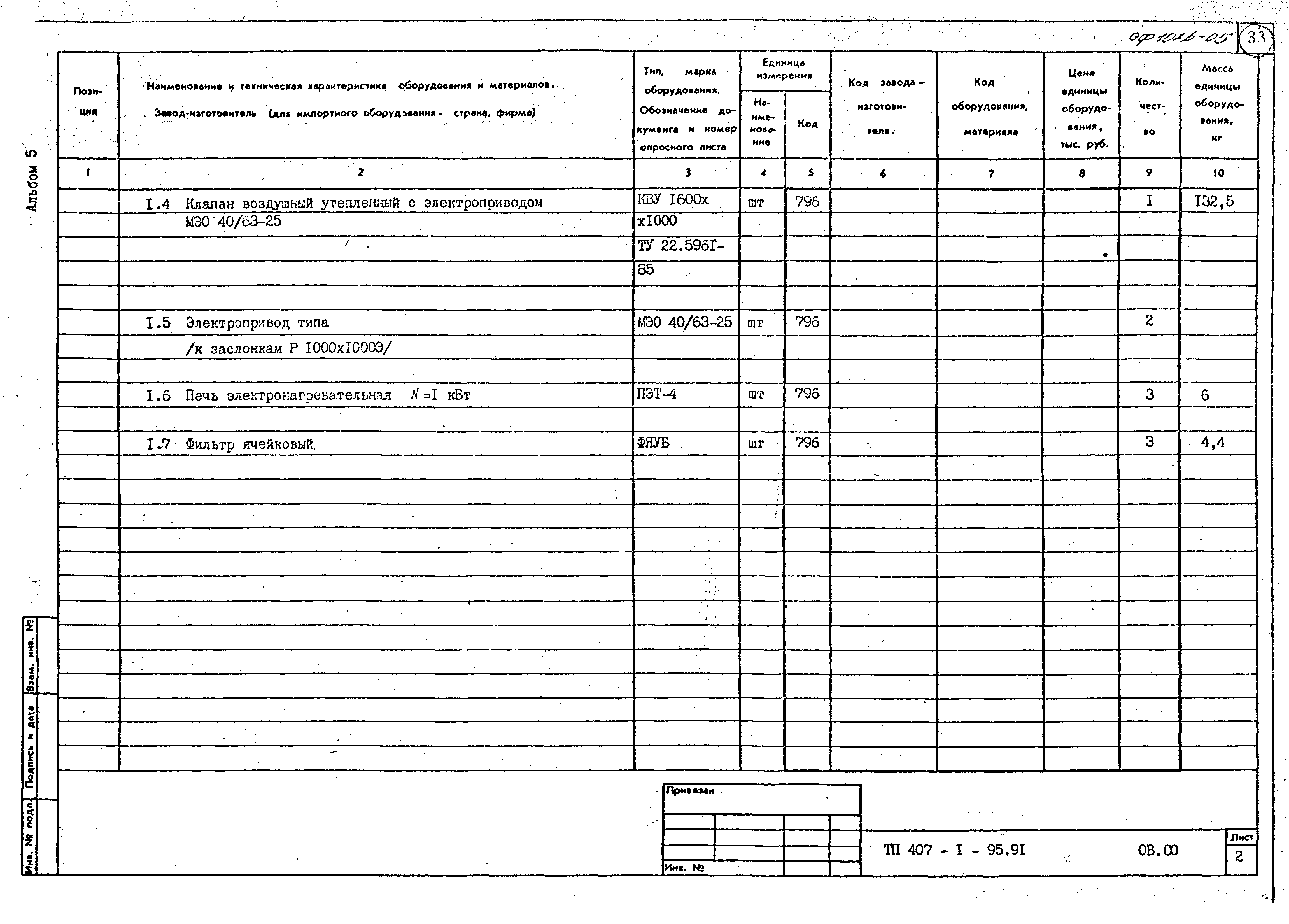 Типовой проект 407-1-95.91