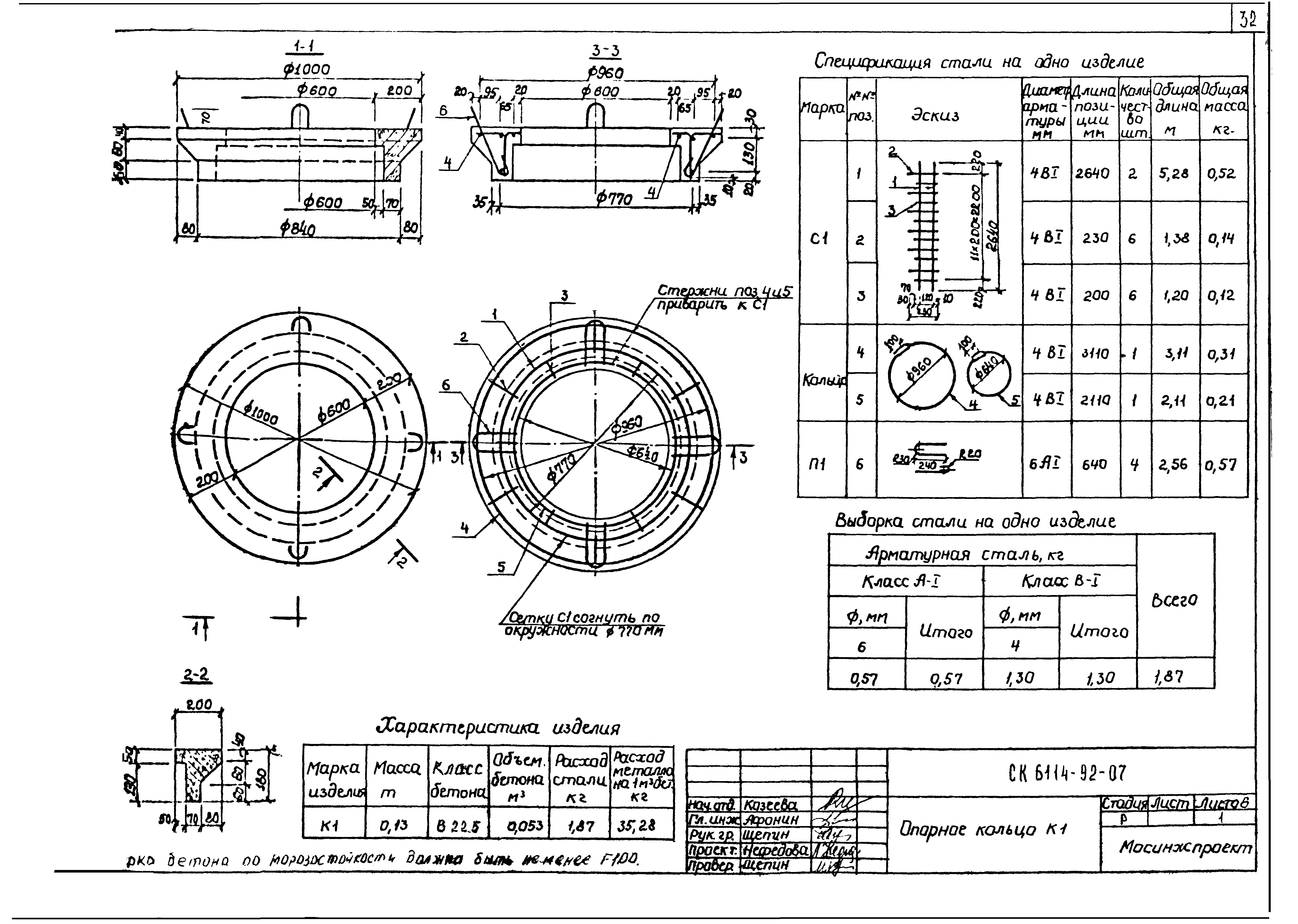 Опорное кольцо к-1 РК 2201-82