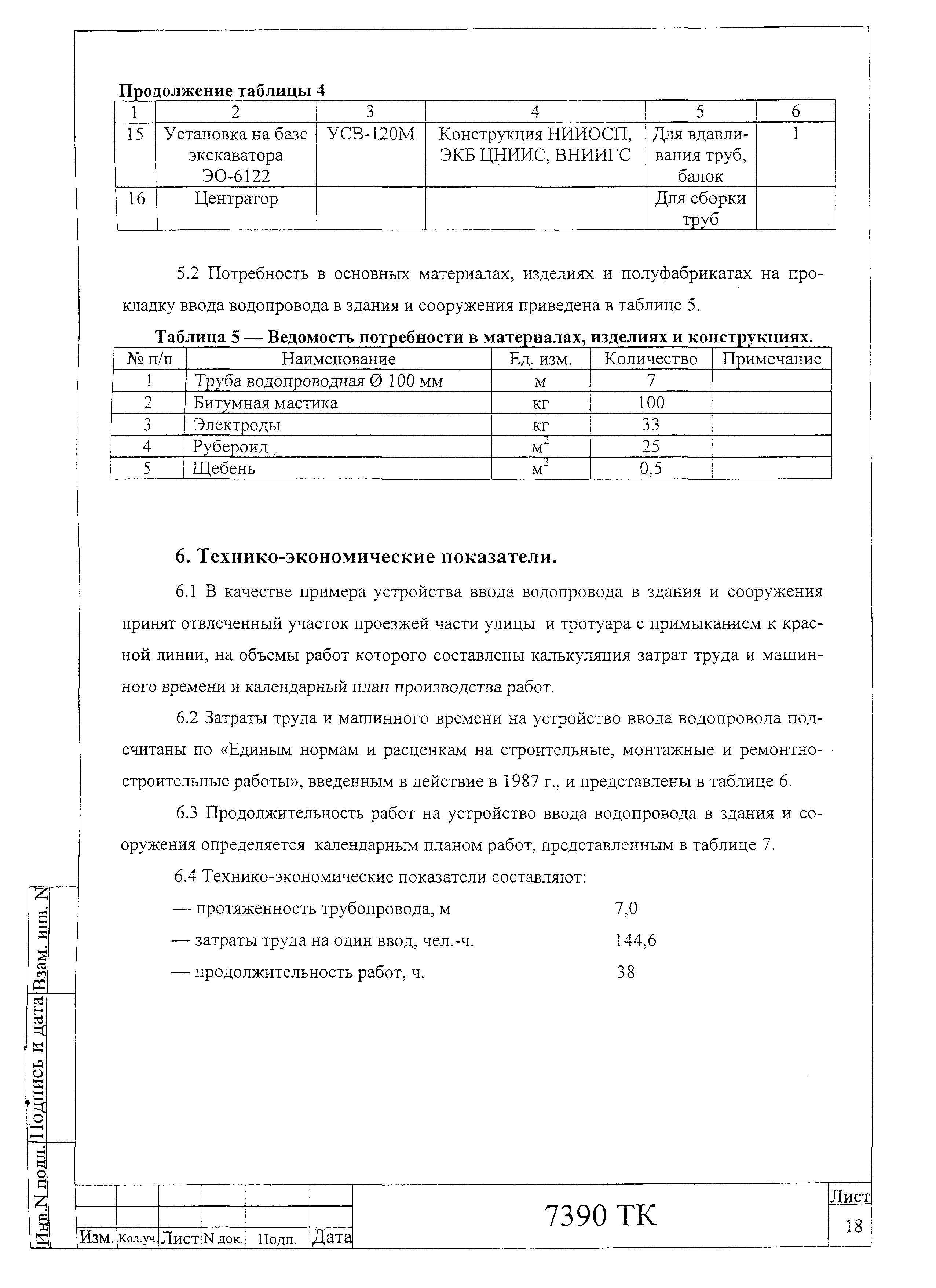 Технологическая карта 7390 ТК