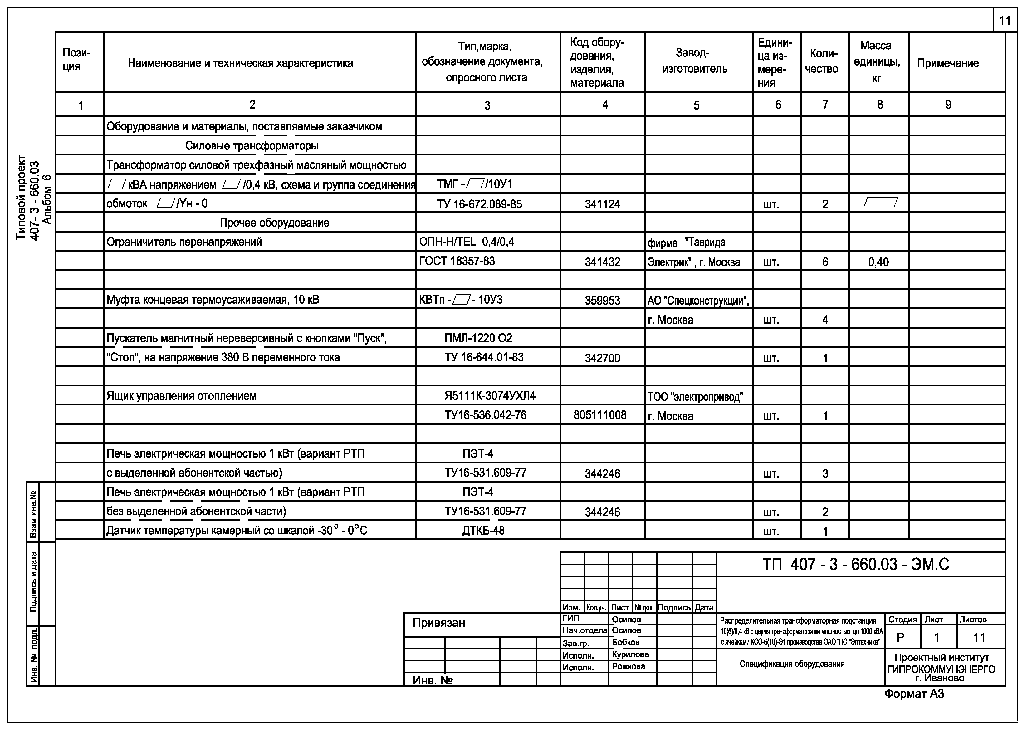 Типовой проект 407-3-660.03