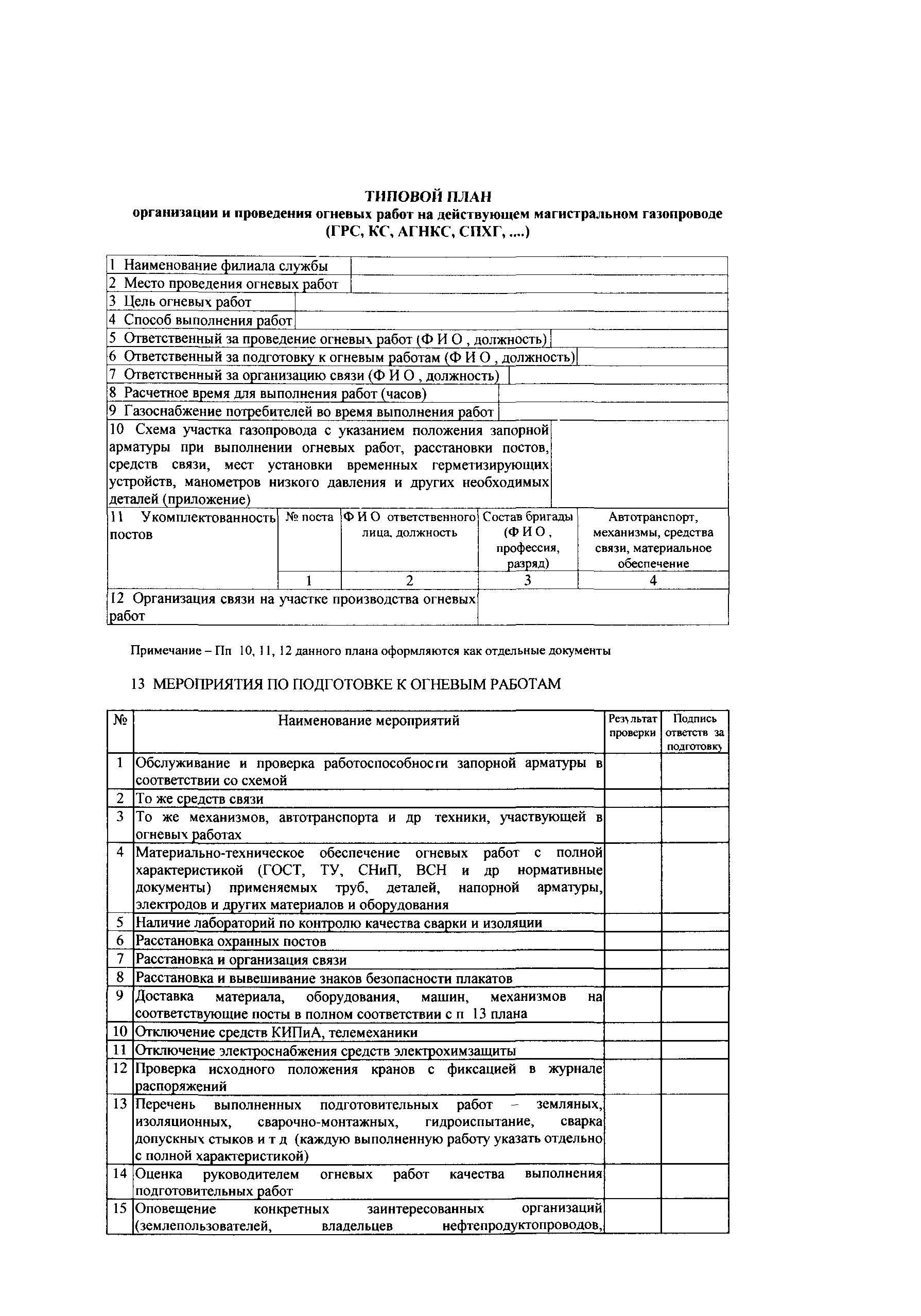 Скачать СТО Газпром 14-2005 Типовая инструкция по безопасному проведению  огневых работ на газовых объектах ОАО Газпром