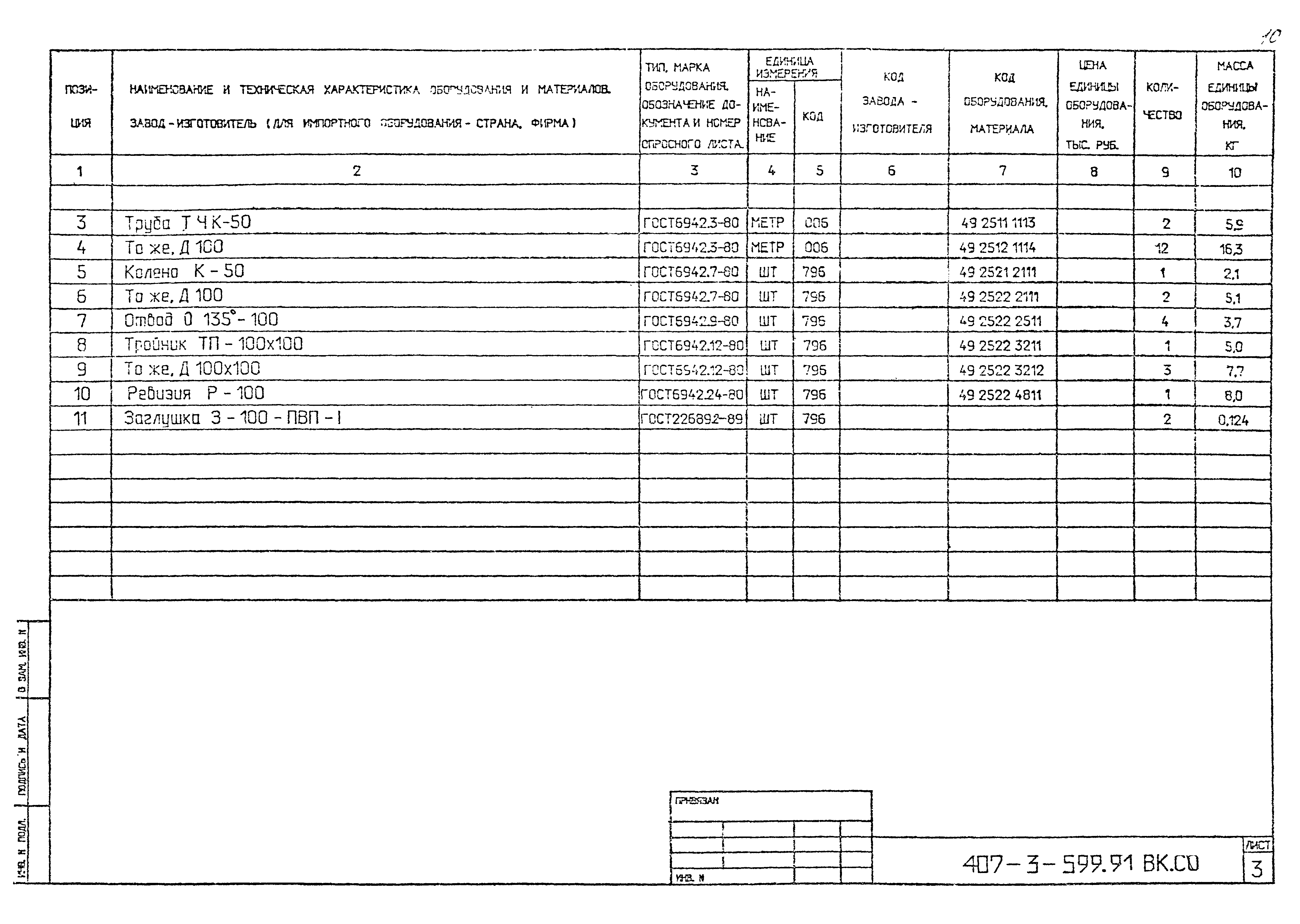 Типовой проект 407-3-599.91