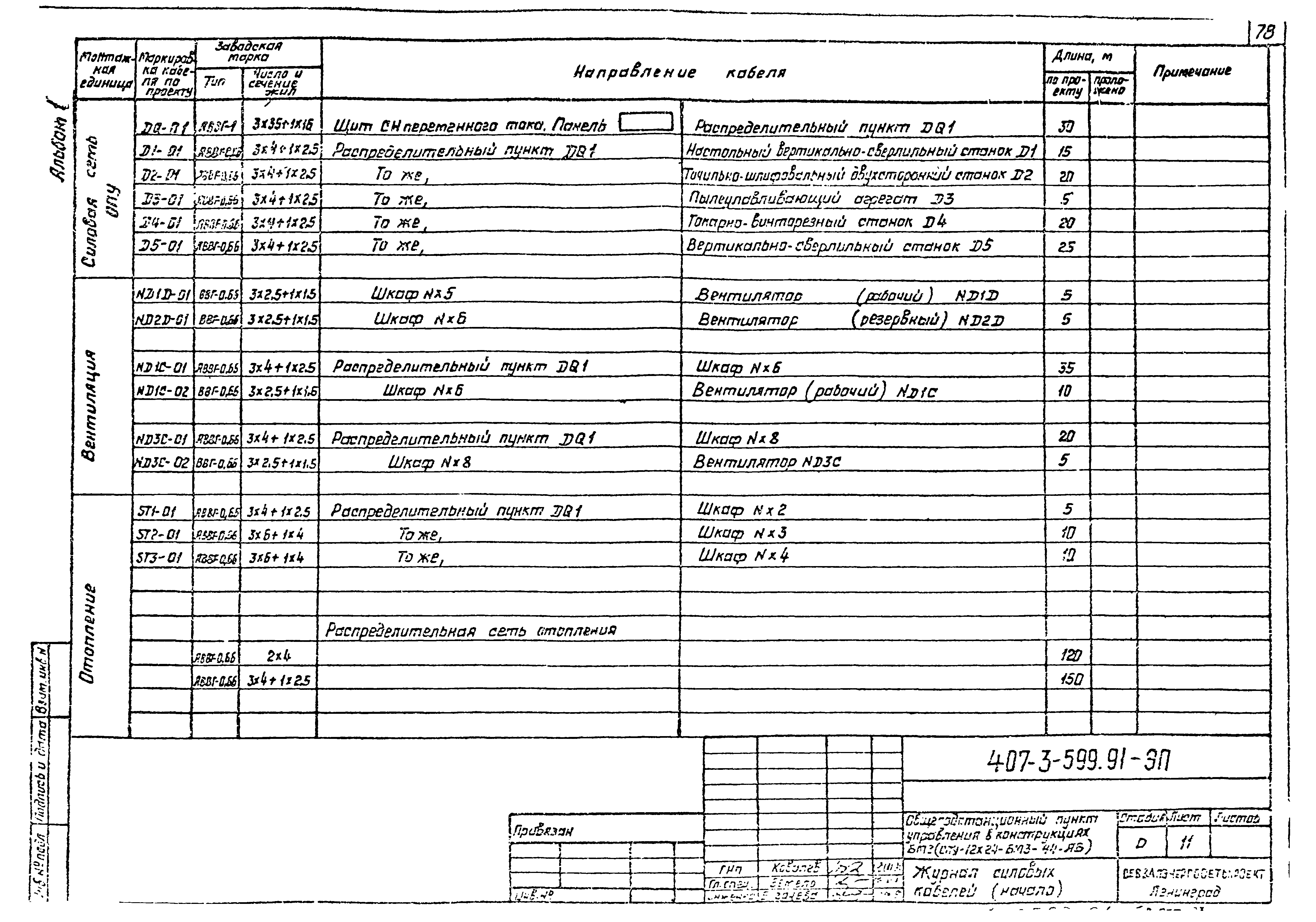 Типовой проект 407-3-599.91