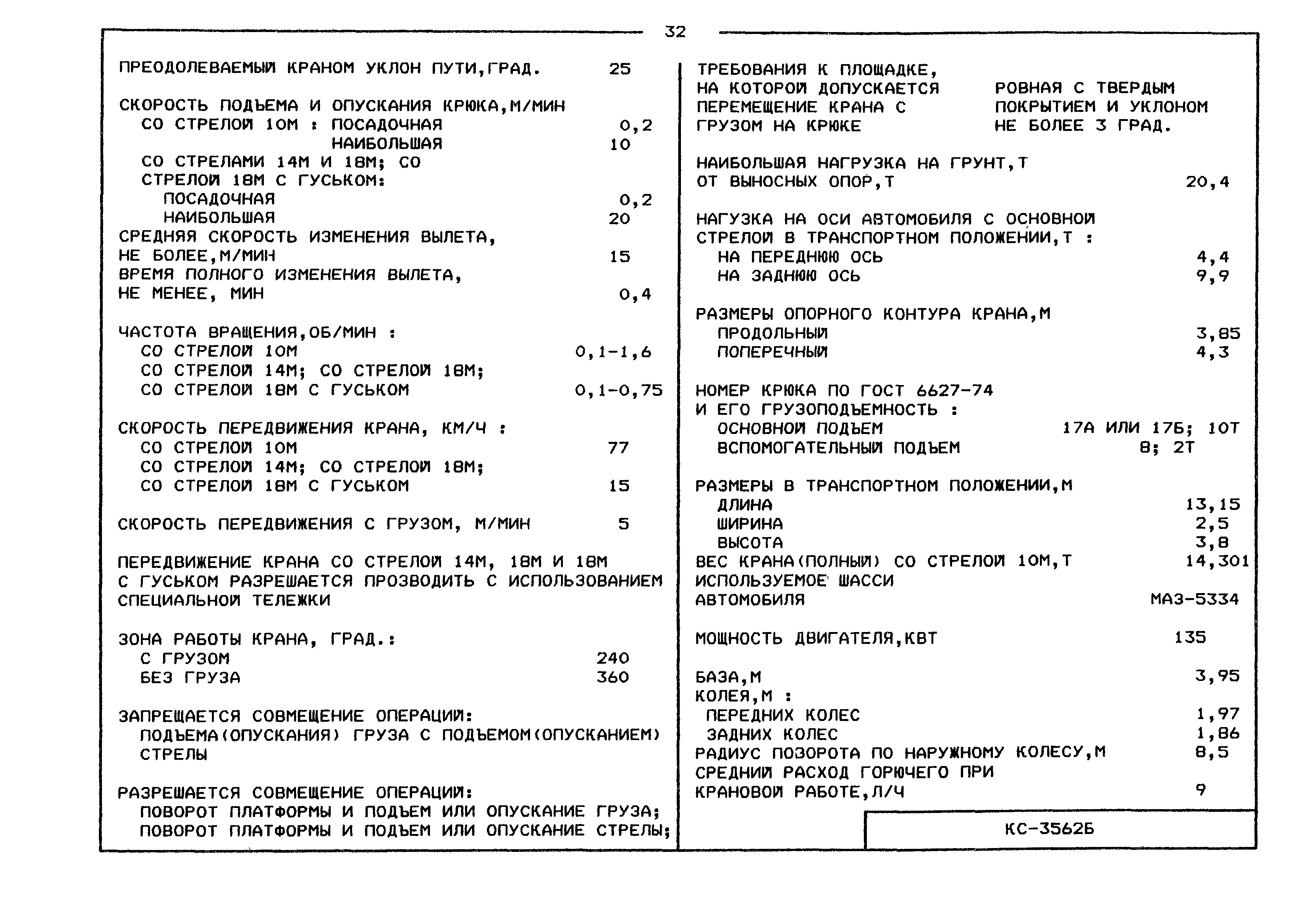 Автомобильные краны технические характеристики