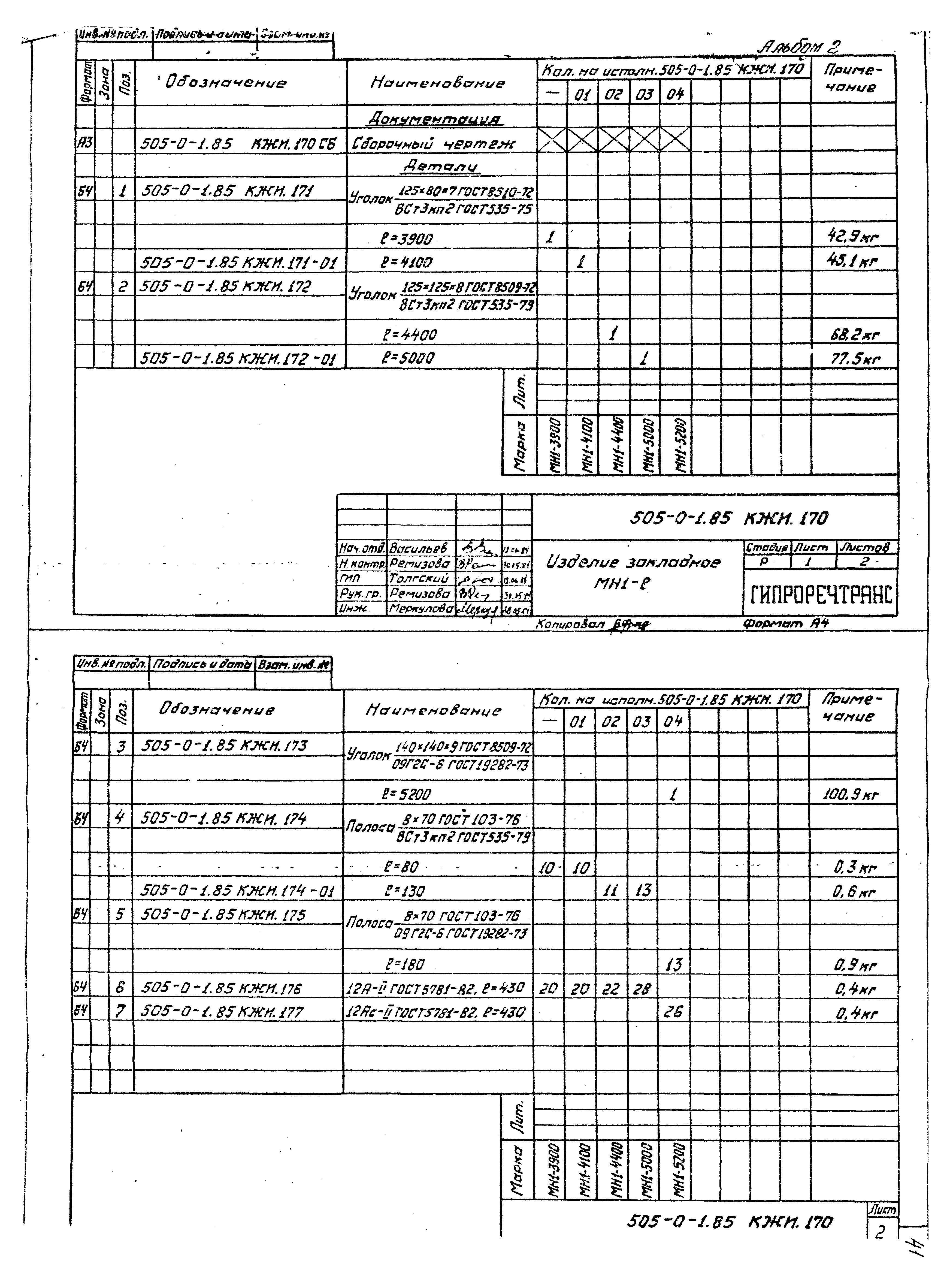 Типовые проектные решения 505-0-1.85