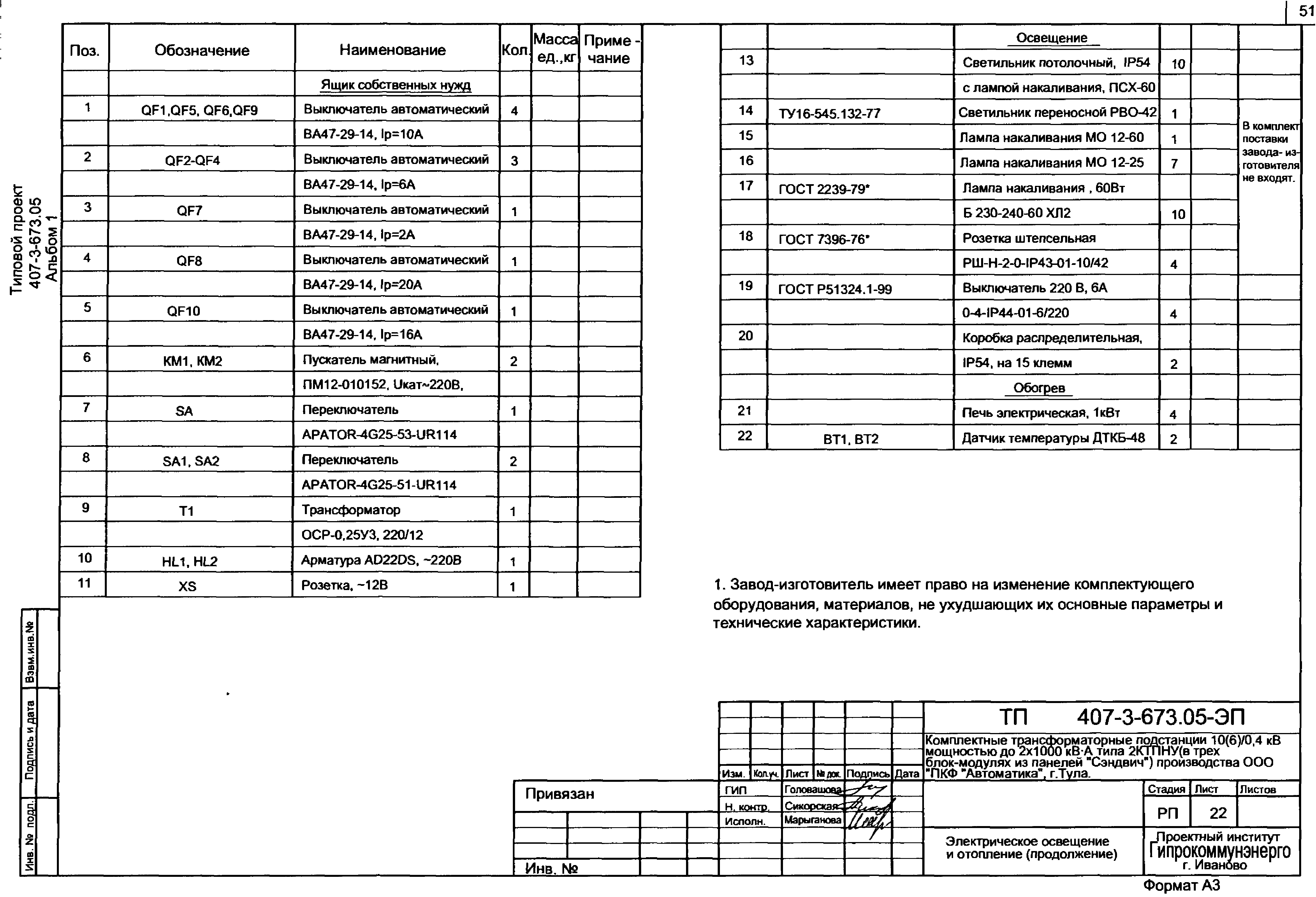 Типовой проект 407-3-673.05