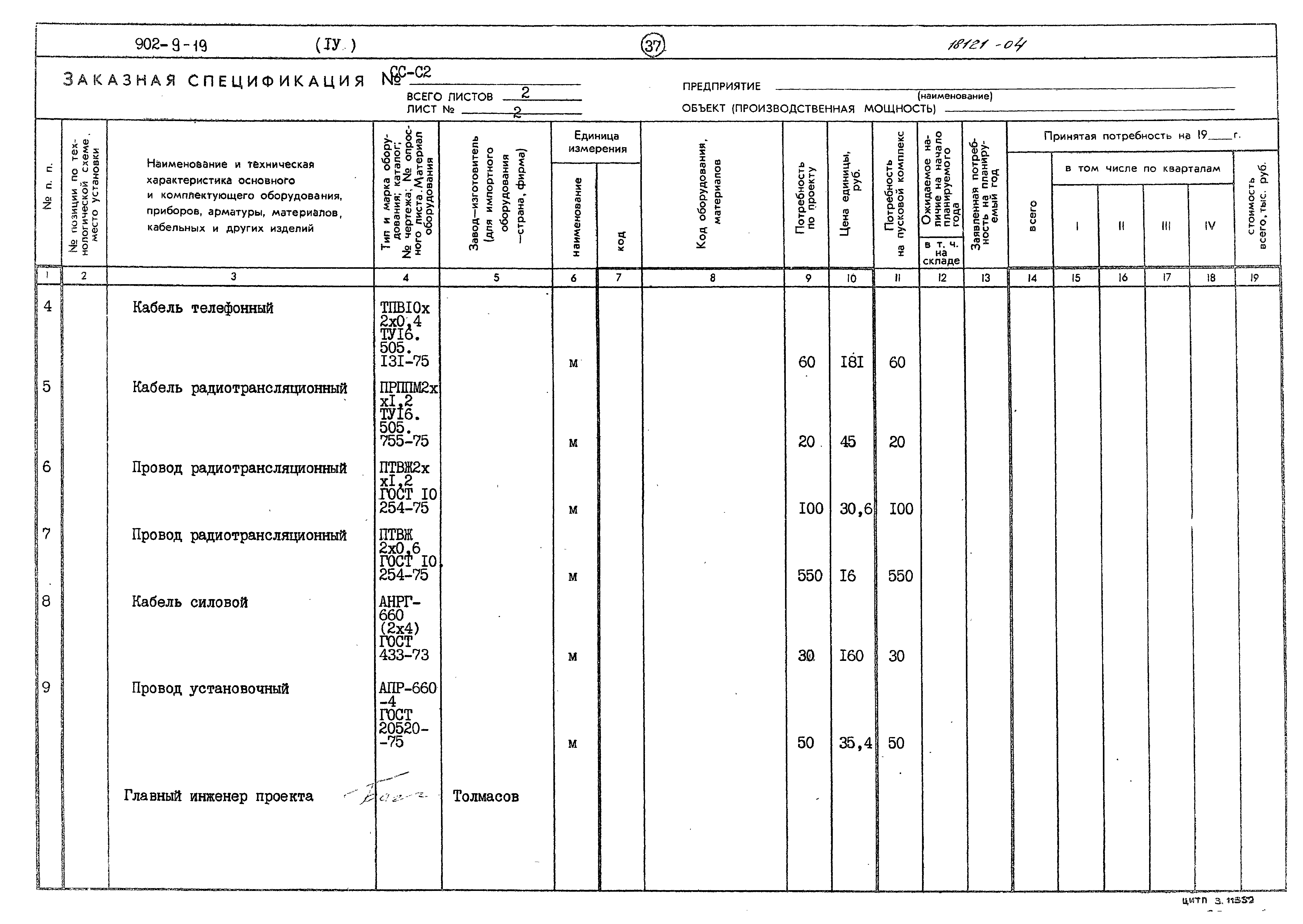 Типовой проект 902-9-19