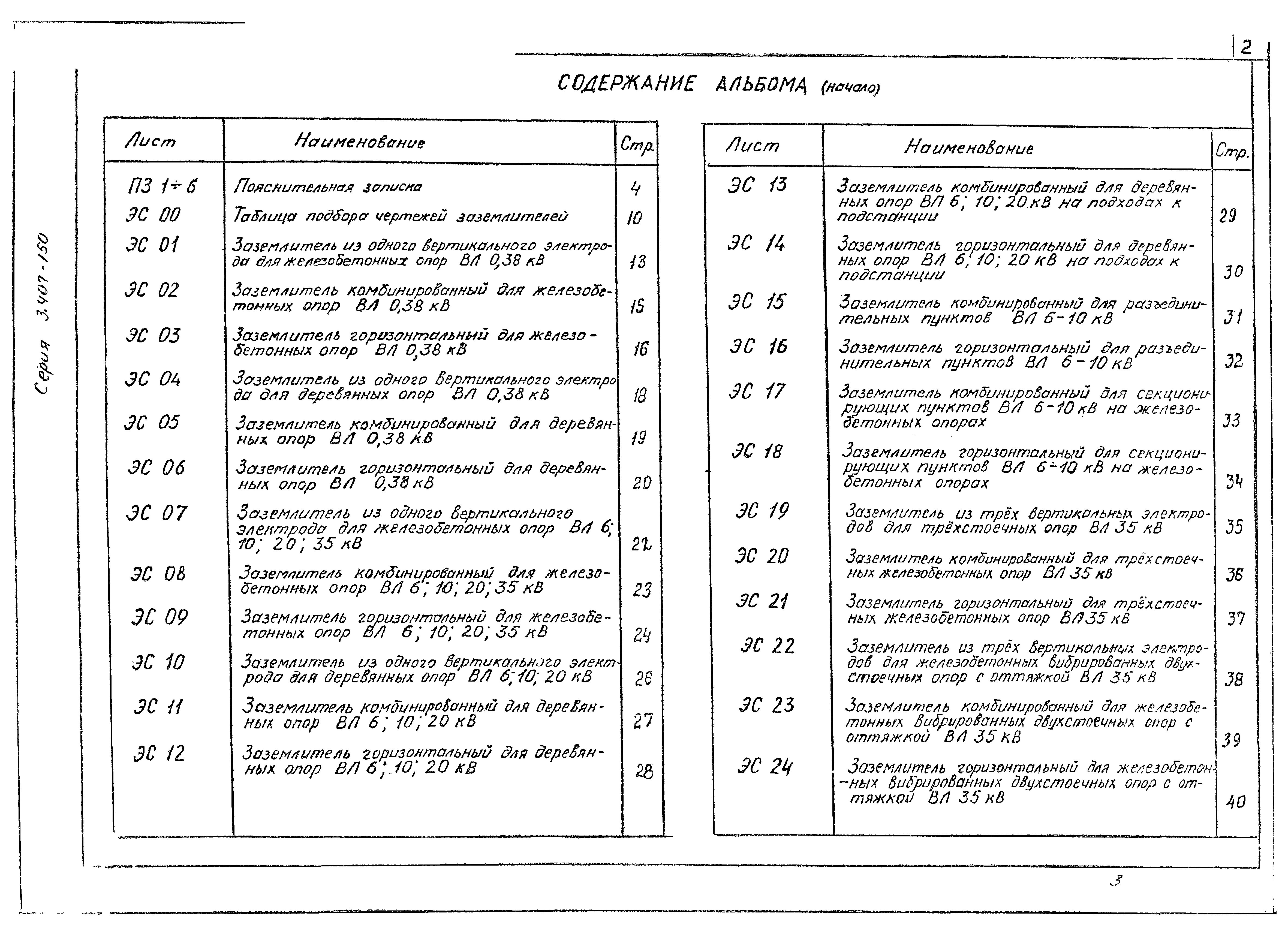 3.407-150 ЭС 16 схема 2 Тип заземления 2