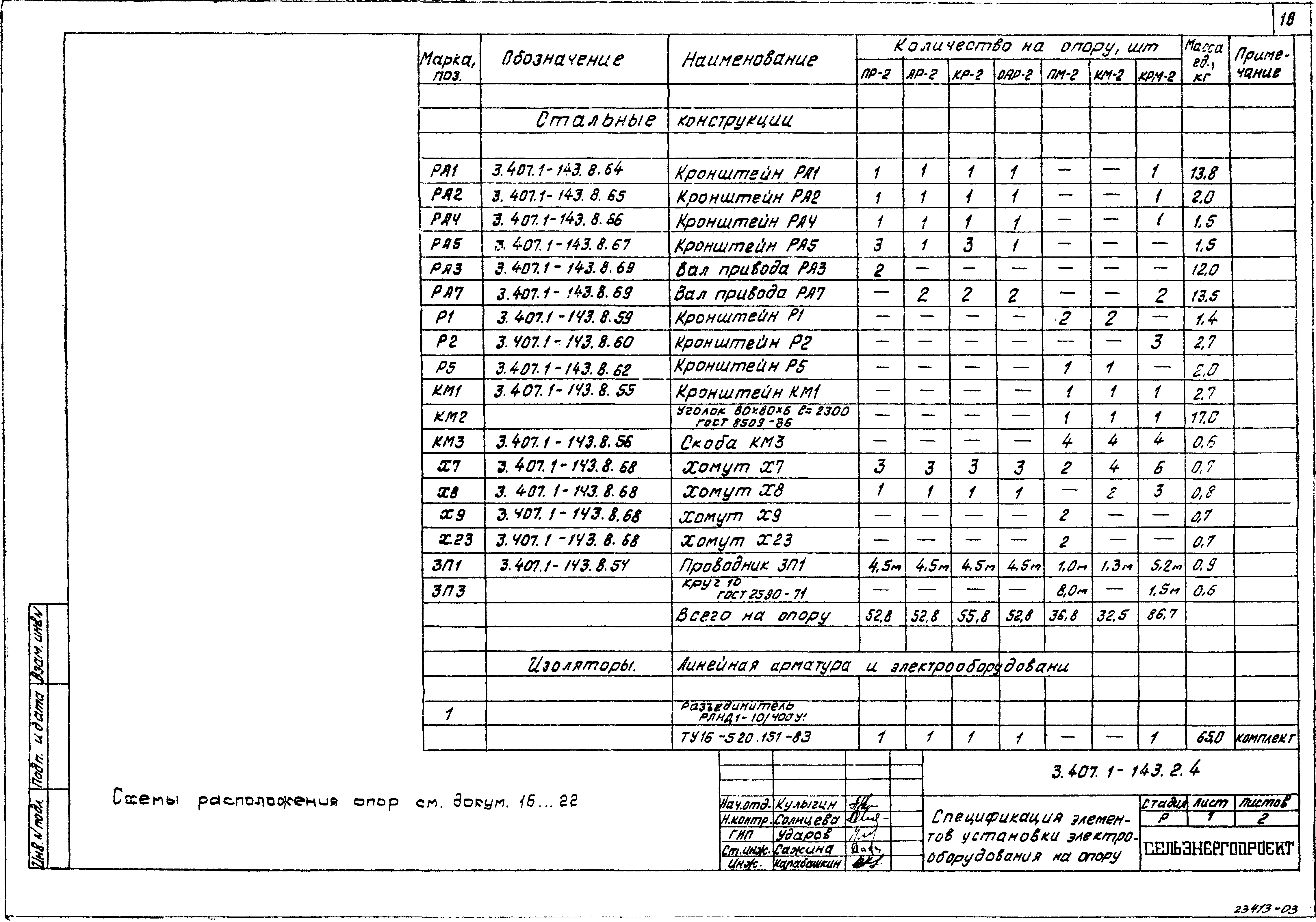3. опора промежуточная п10ги-7м. спецификация опор. 7 промежуточная опора. спецификация опор.