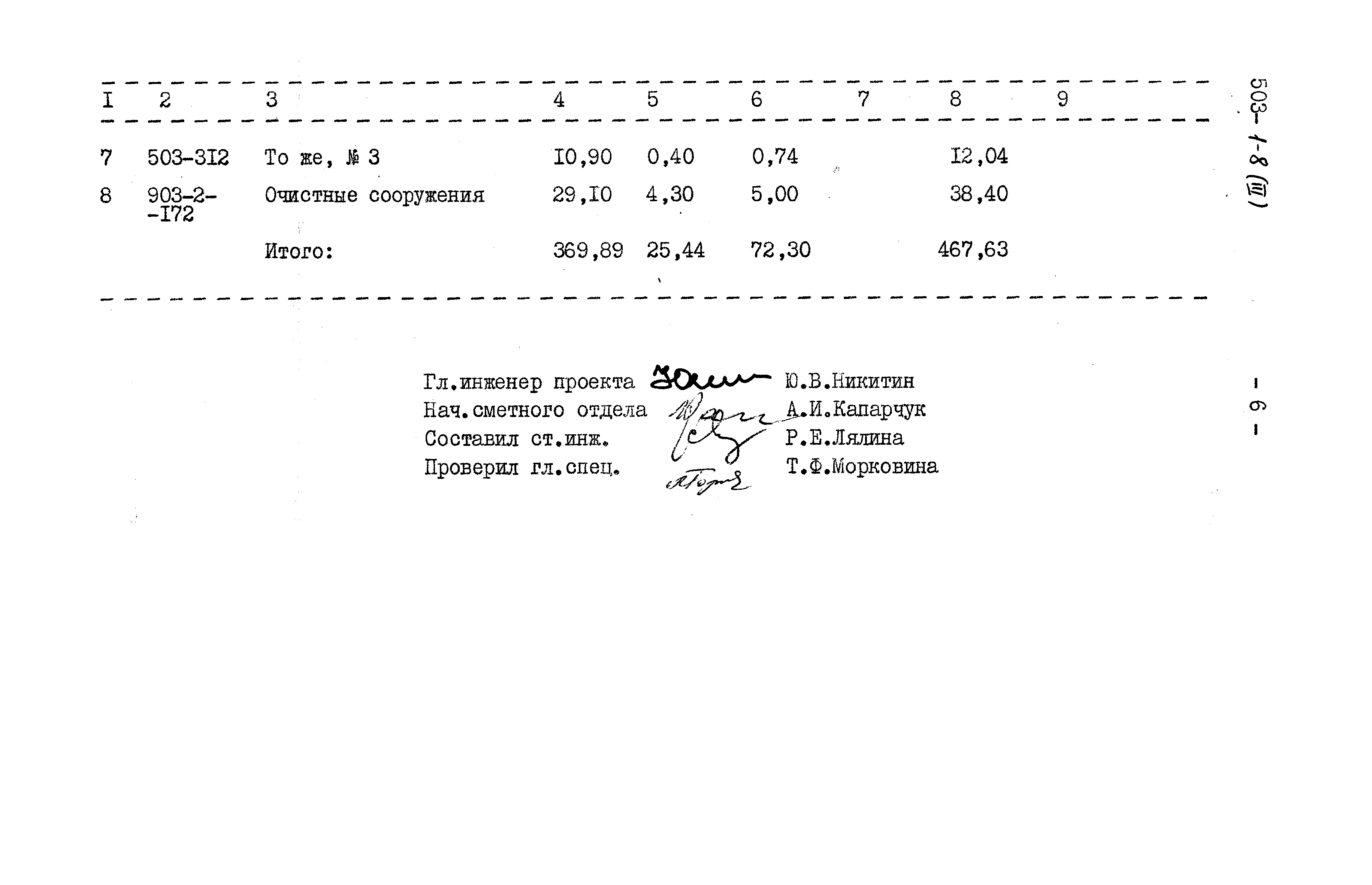 Типовой проект 503-1-8