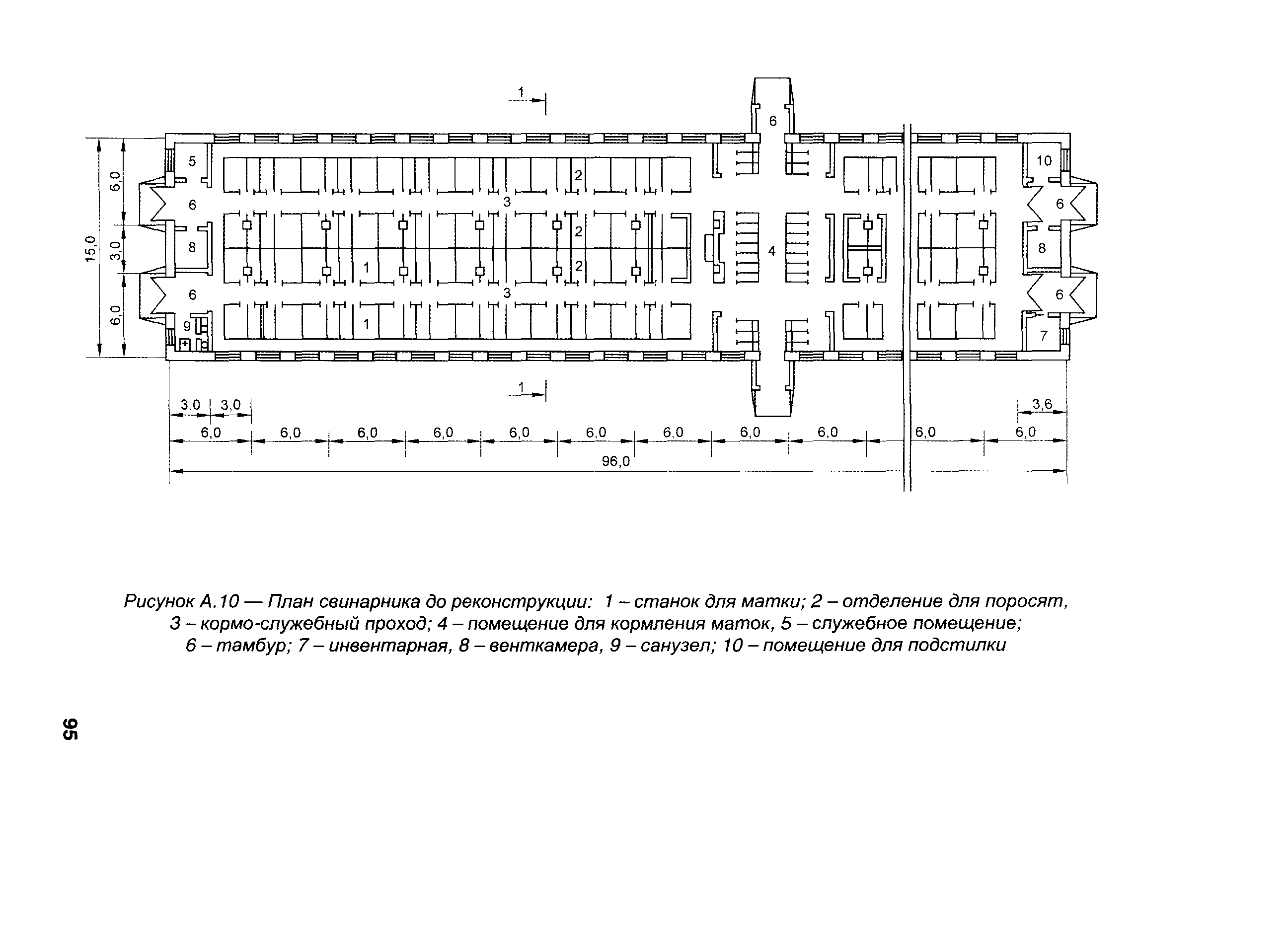 План свинарника на 20 голов