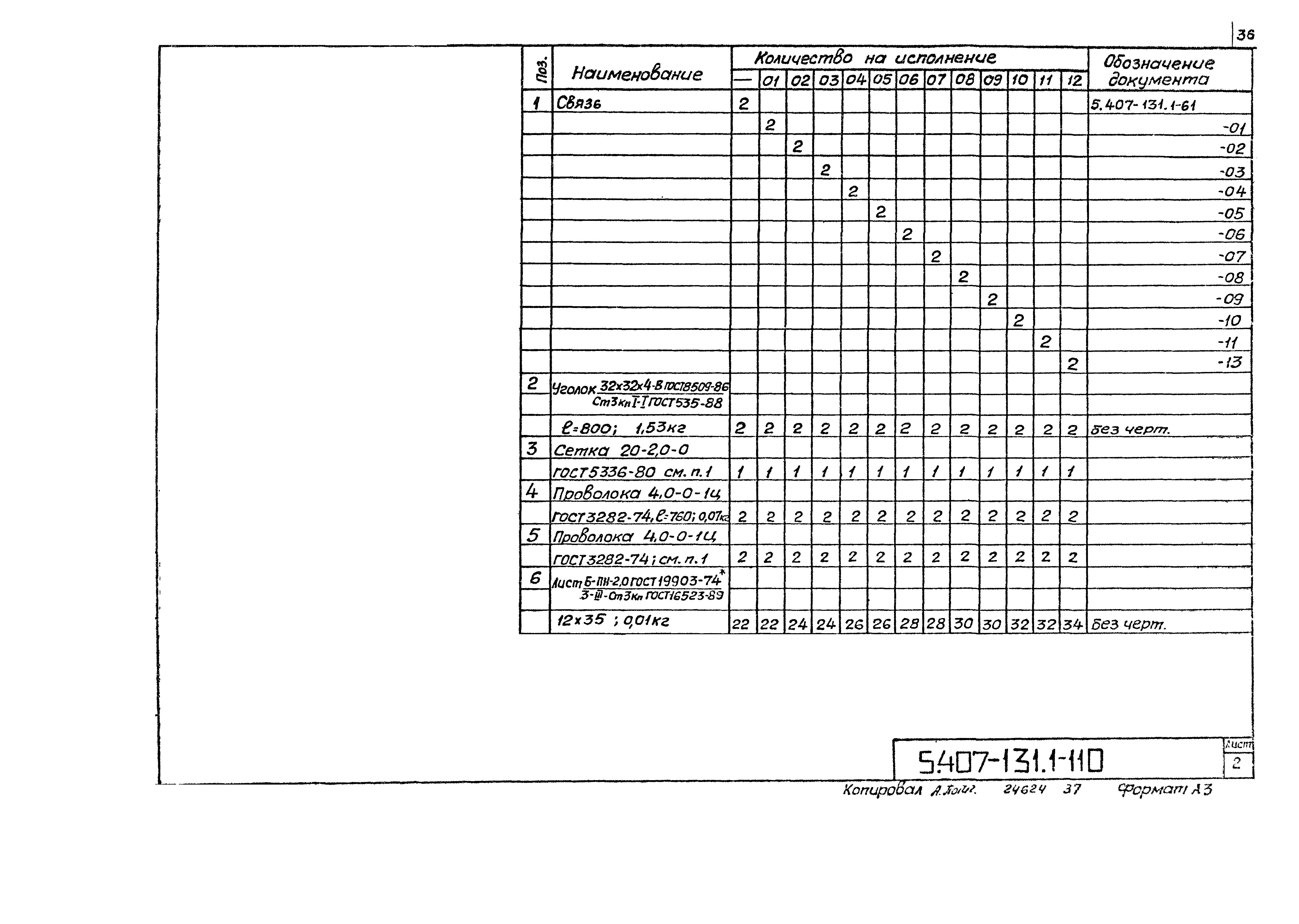 Скачать Серия 5.407-131 Выпуск 1. Изделия. Рабочие чертежи