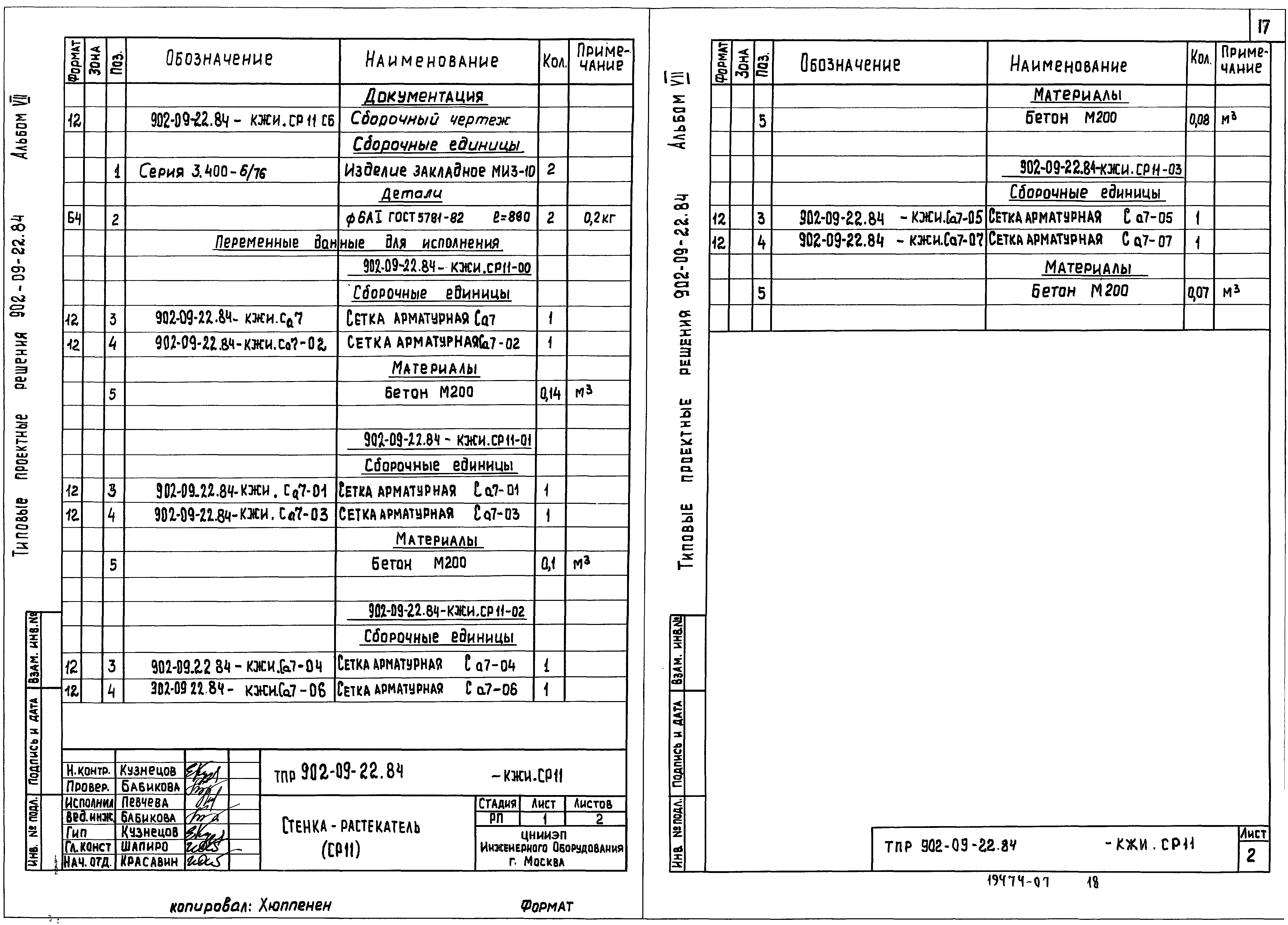 Типовые проектные решения 902-09-22.84