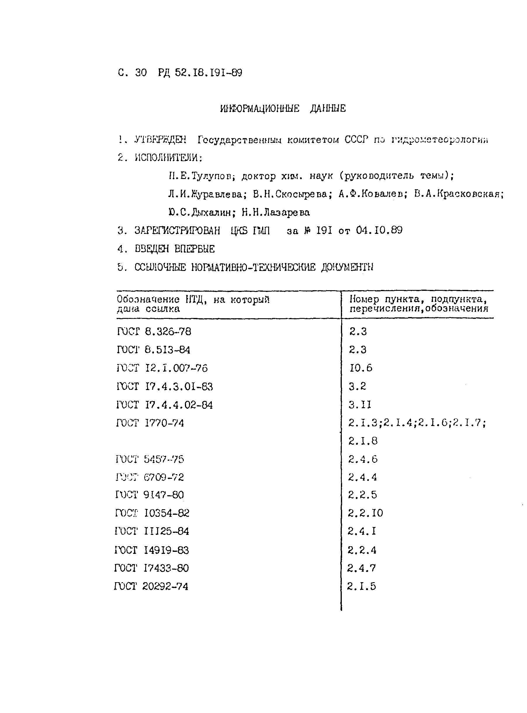 Скачать РД 52.18.191-89 Методические указания. Методика выполнения  измерений массовой доли кислоторастворимых форм металлов (меди, свинца,  цинка, никеля, кадмия) в пробах почвы атомно-абсорбционным анализом