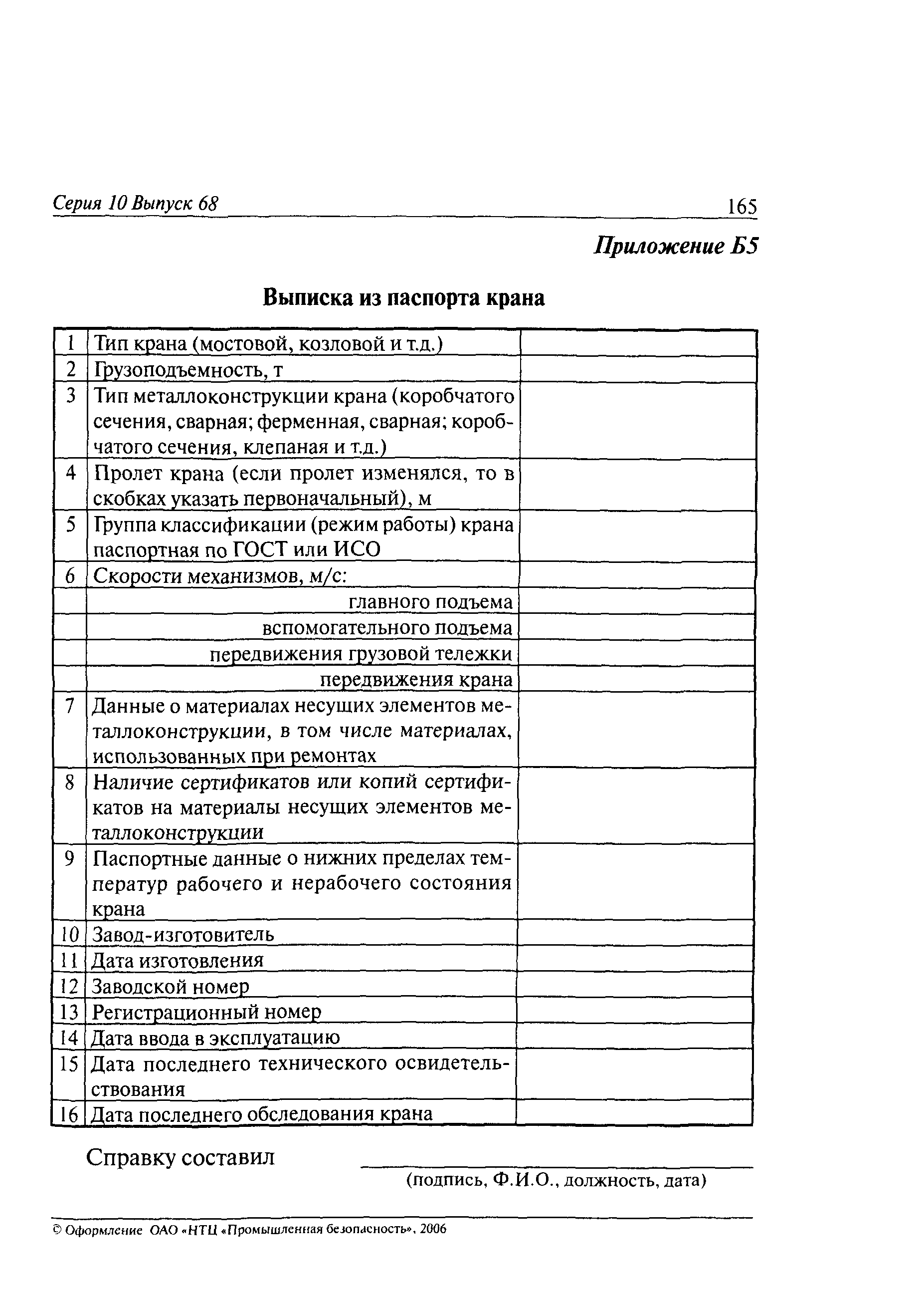 Скачать РД 10-112-5-97 Методические указания по обследованию грузоподъемных  машин с истекшим сроком службы. Часть 5. Краны мостовые и козловые