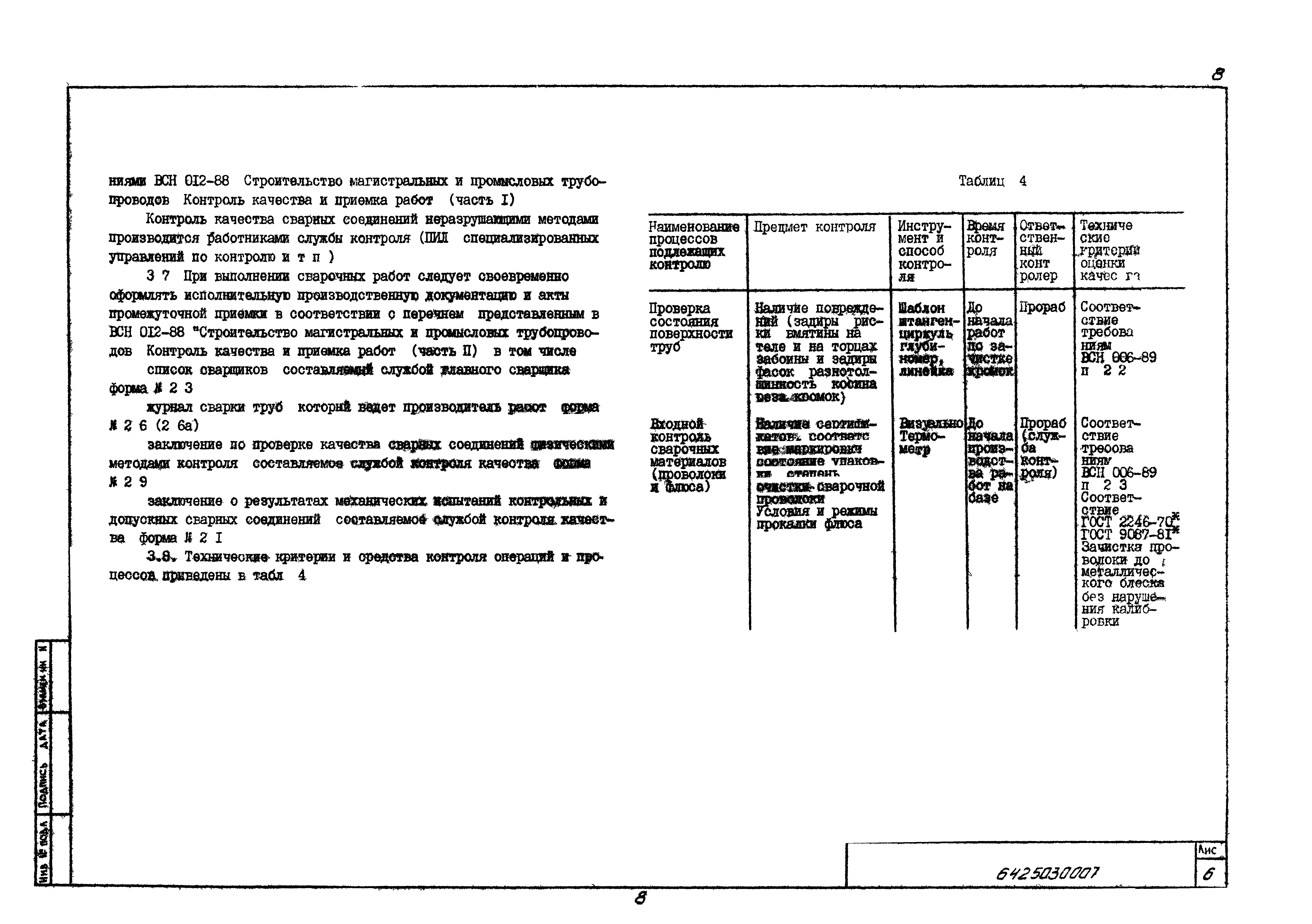 Технологическая карта 6425030007/88007