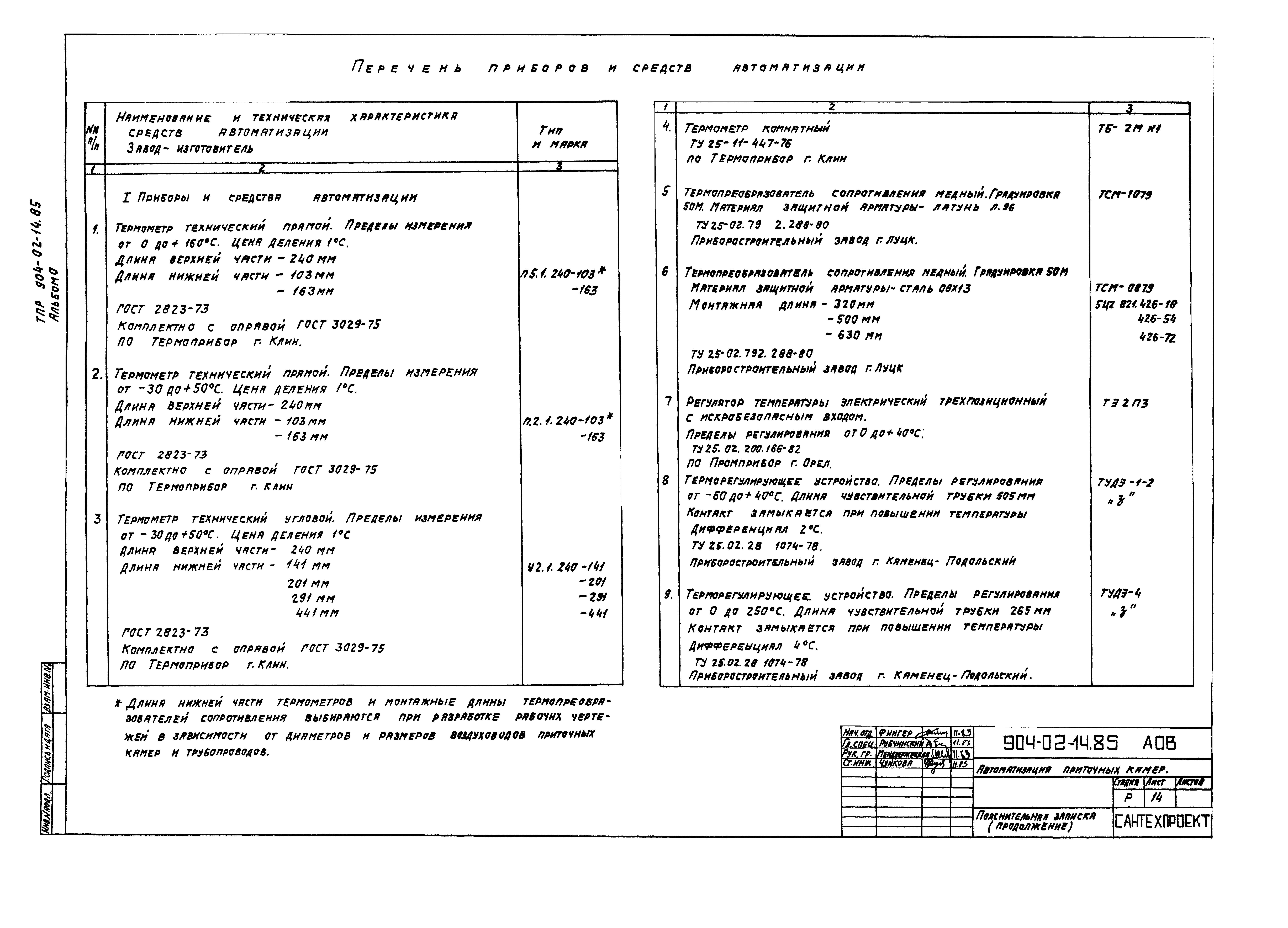 Типовые проектные решения 904-02-14.85