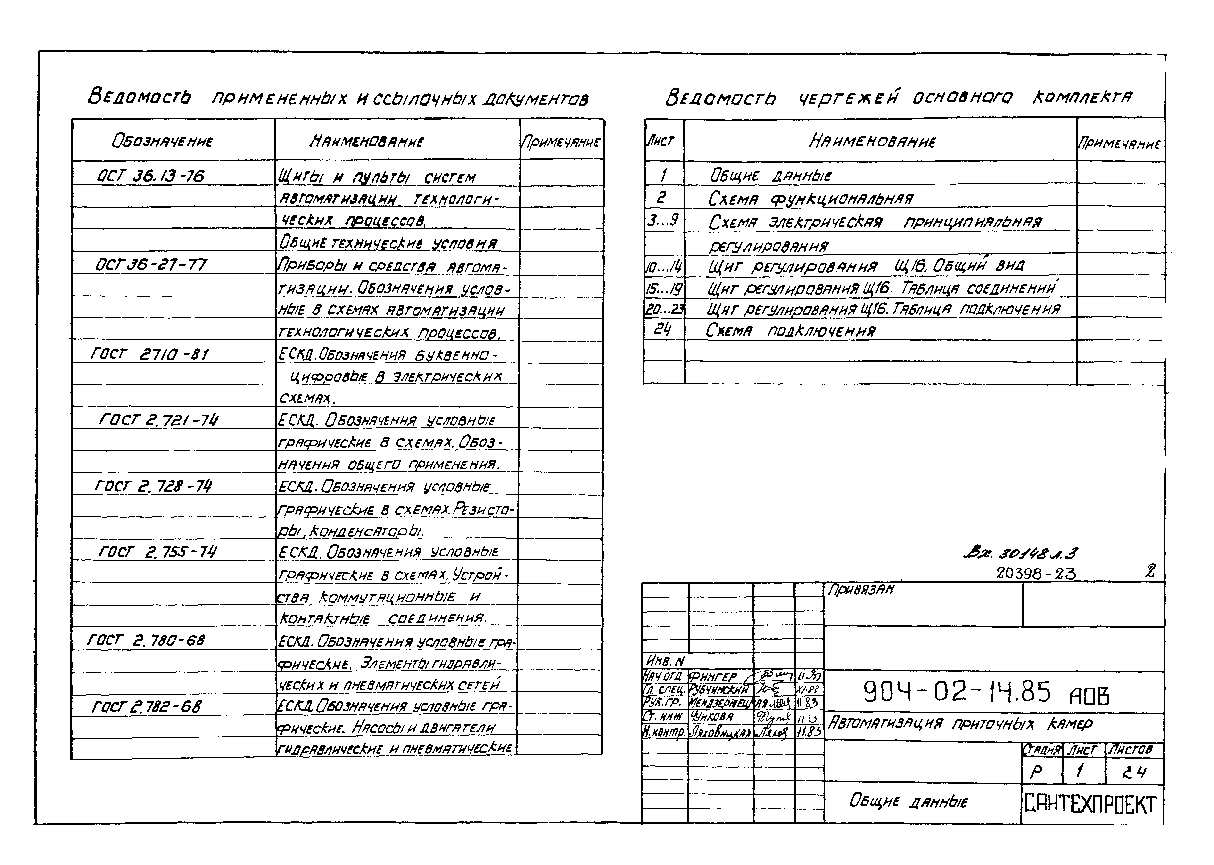 Типовые проектные решения 904-02-14.85