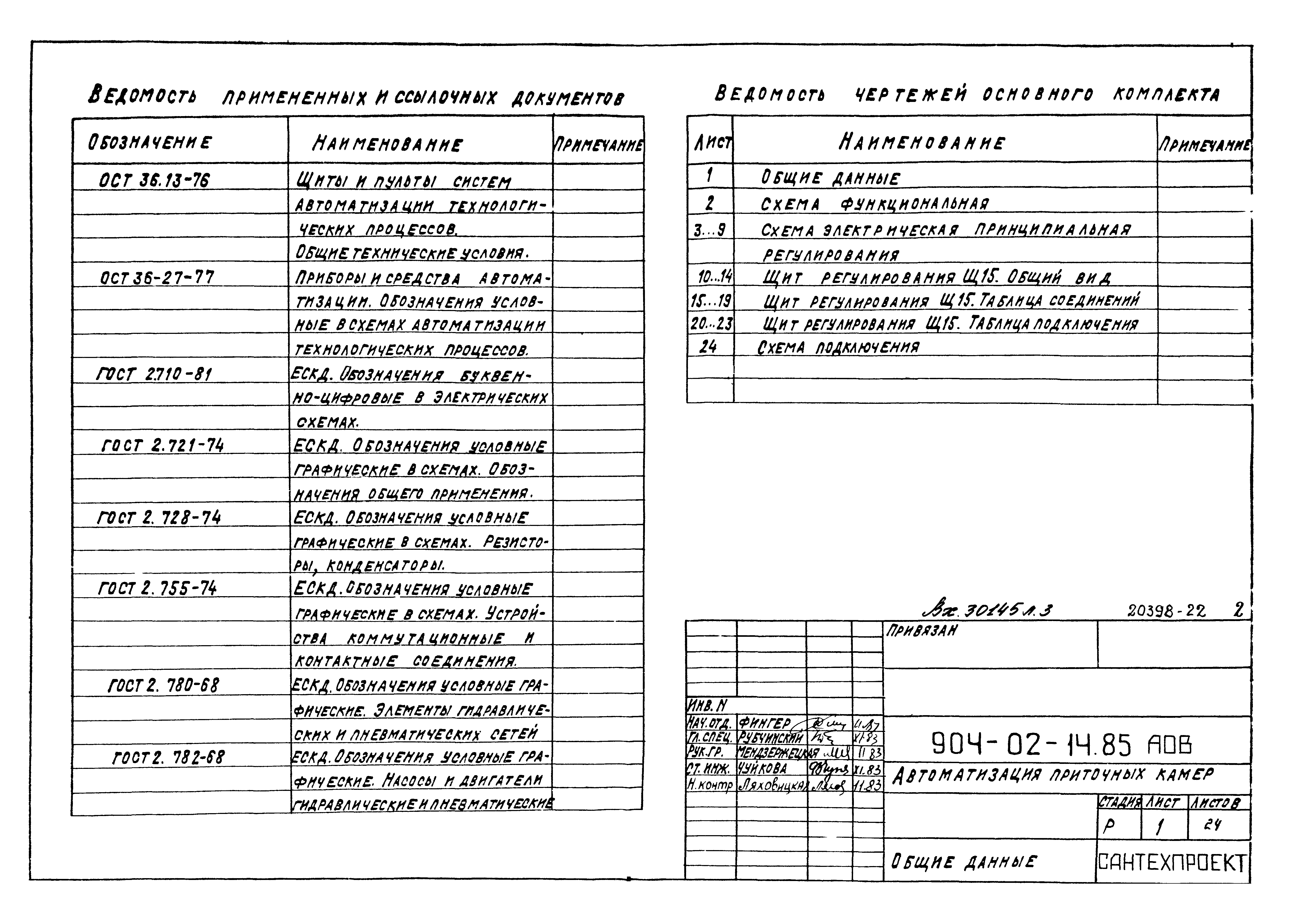 Типовые проектные решения 904-02-14.85