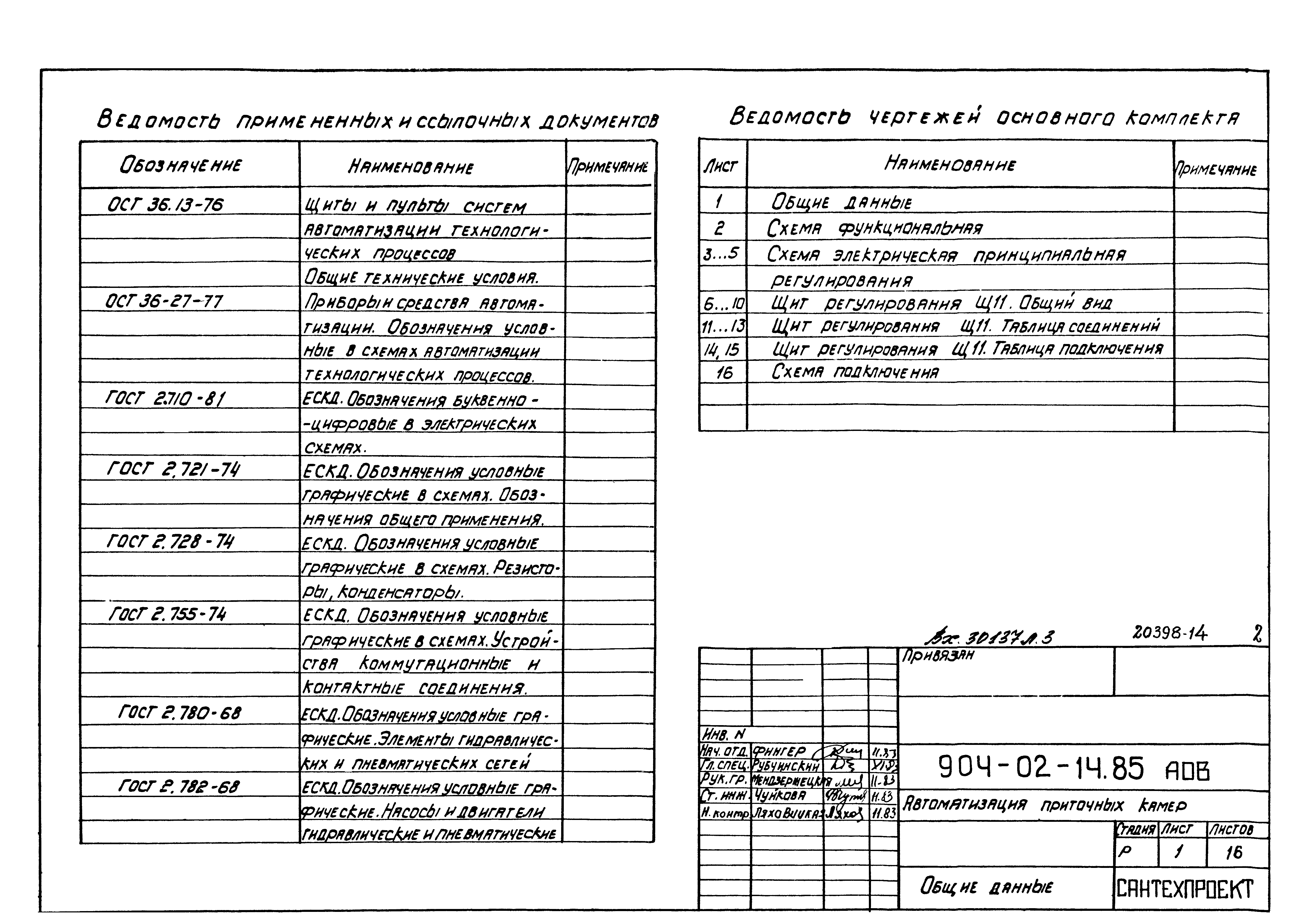 Типовые проектные решения 904-02-14.85