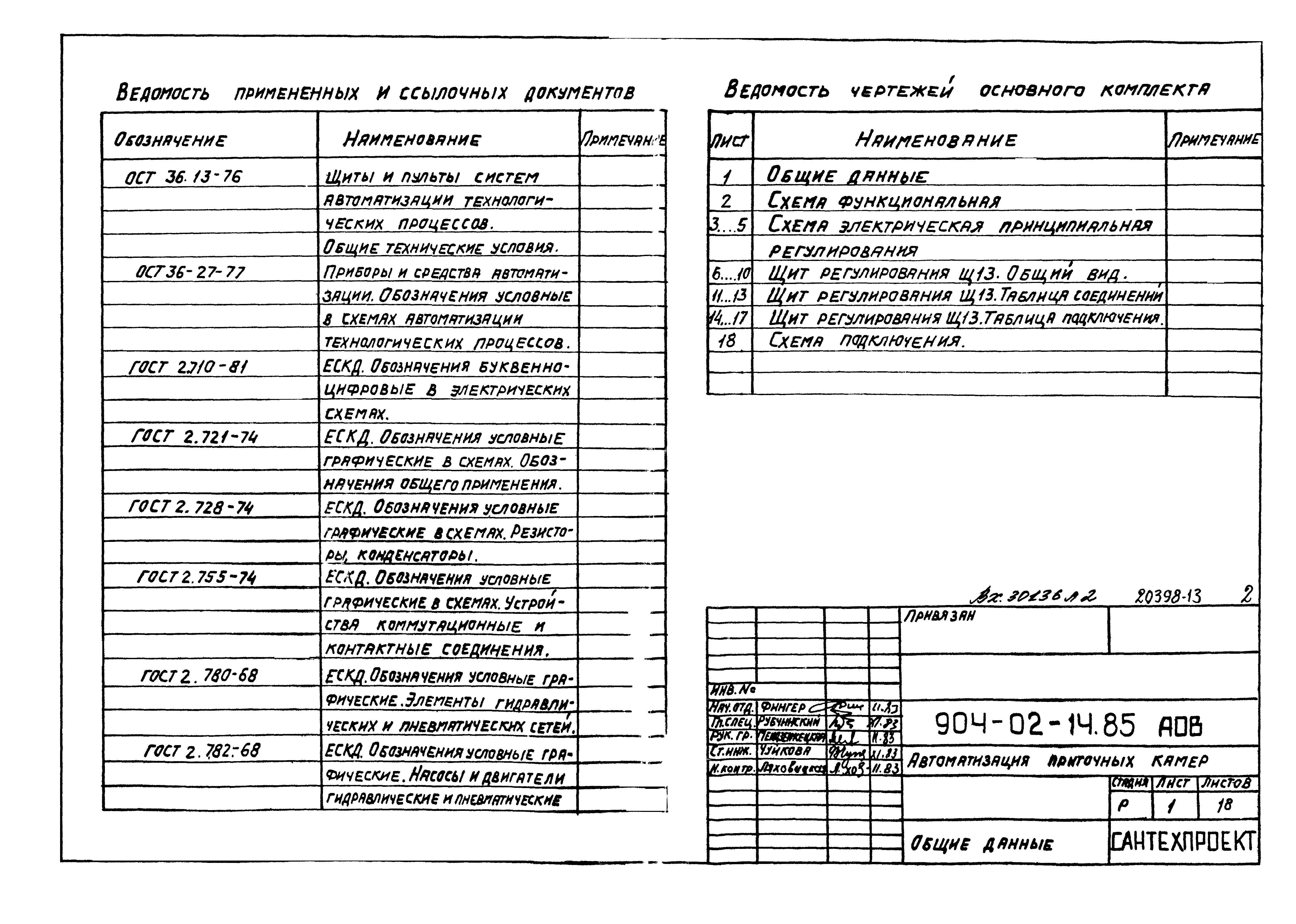 Типовые проектные решения 904-02-14.85