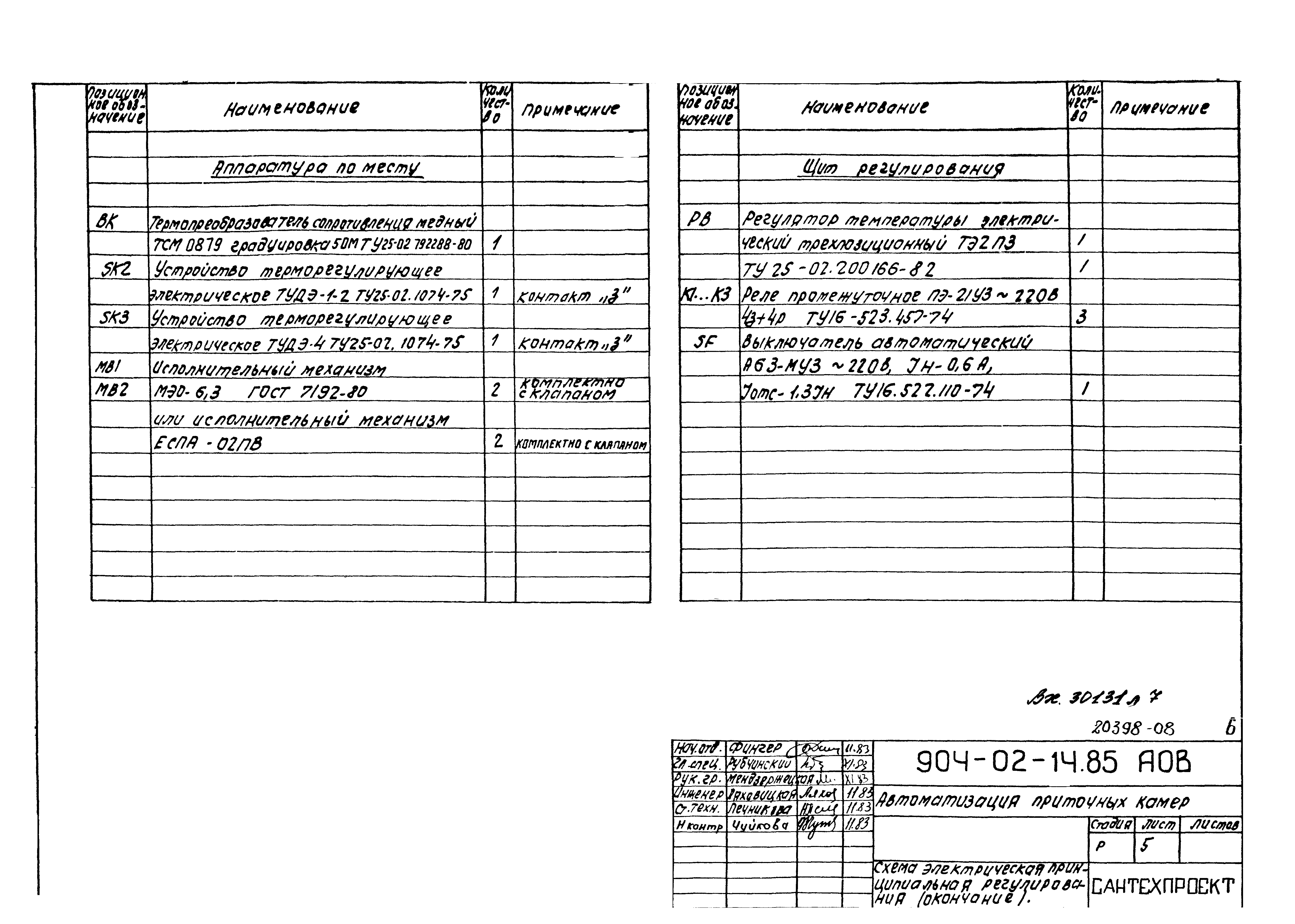 Типовые проектные решения 904-02-14.85