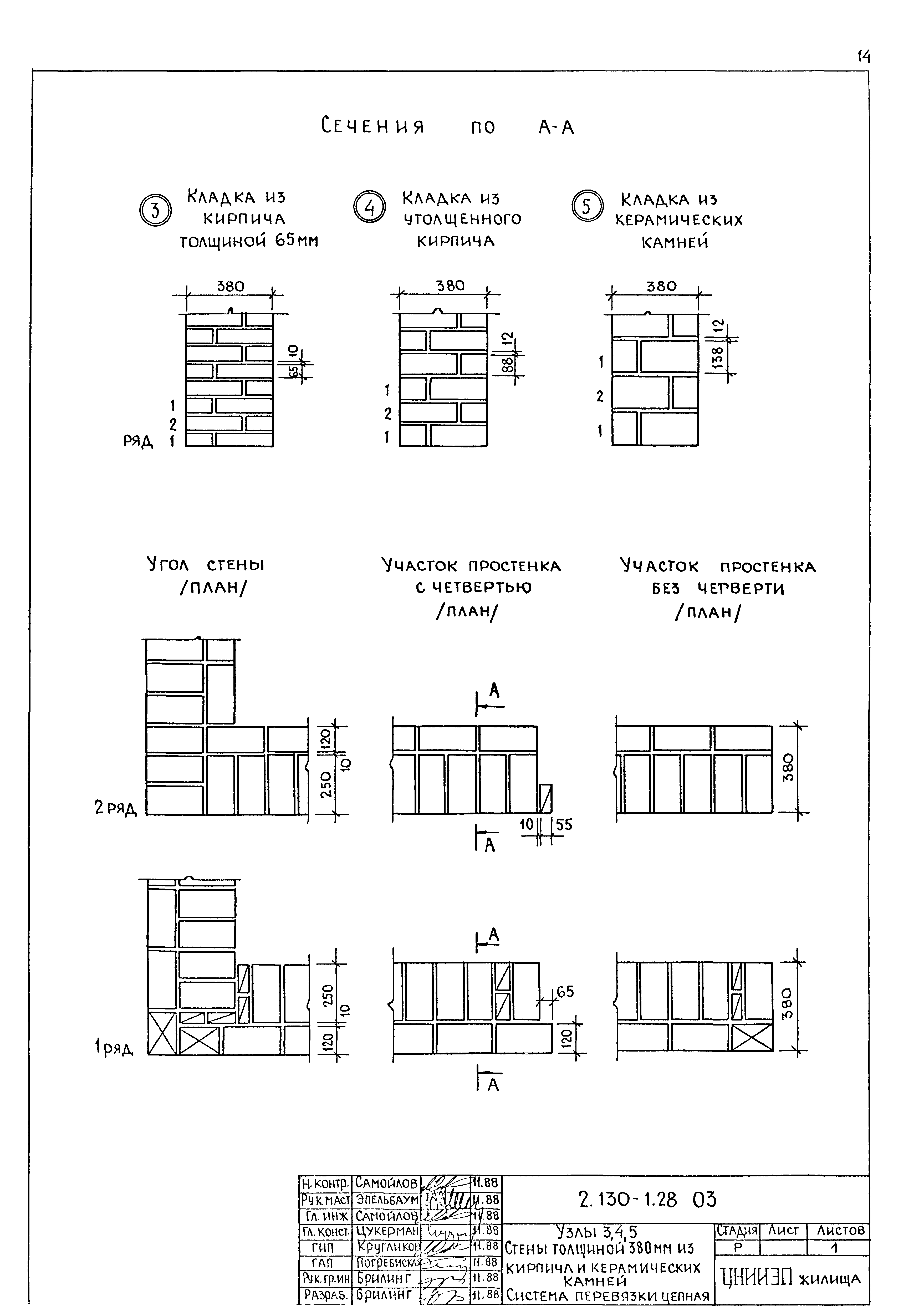 Кирпичная кладка чертеж