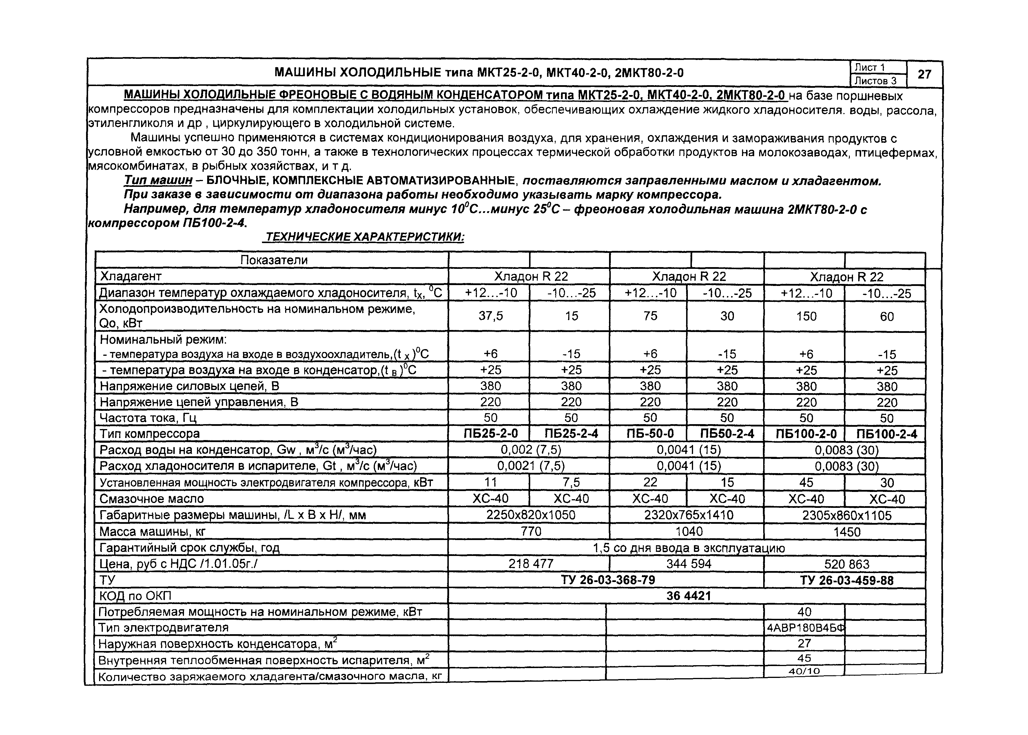 Скачать КО 01.02.10-05 Машины холодильные