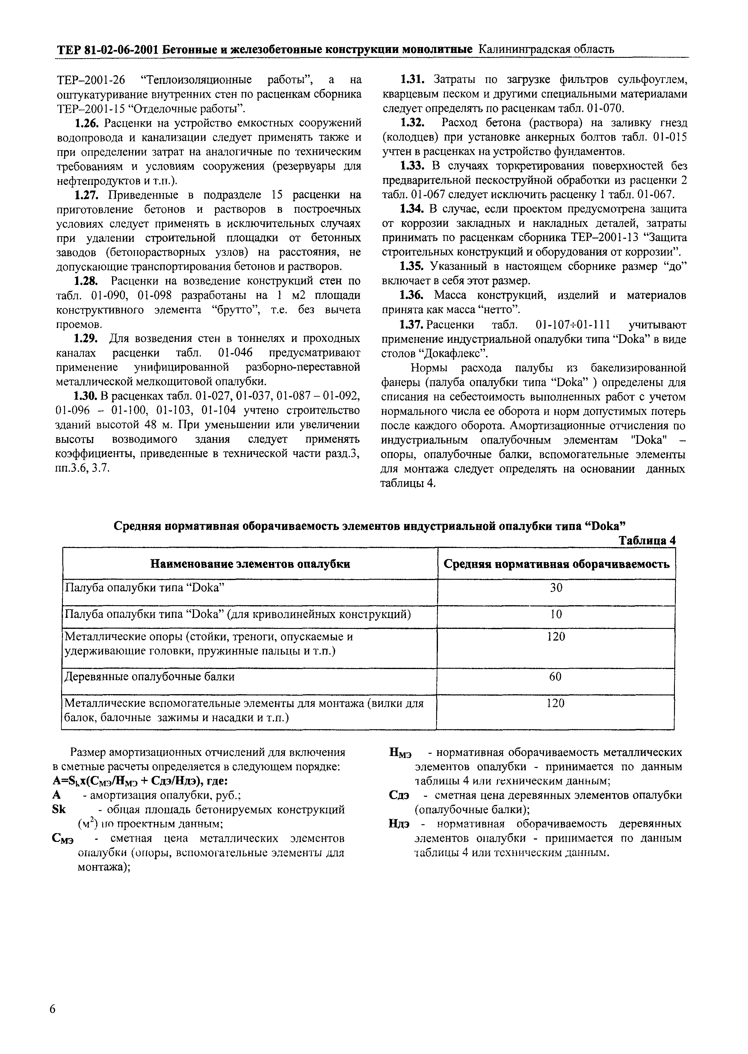 ТЕР Калининградская область 2001-06