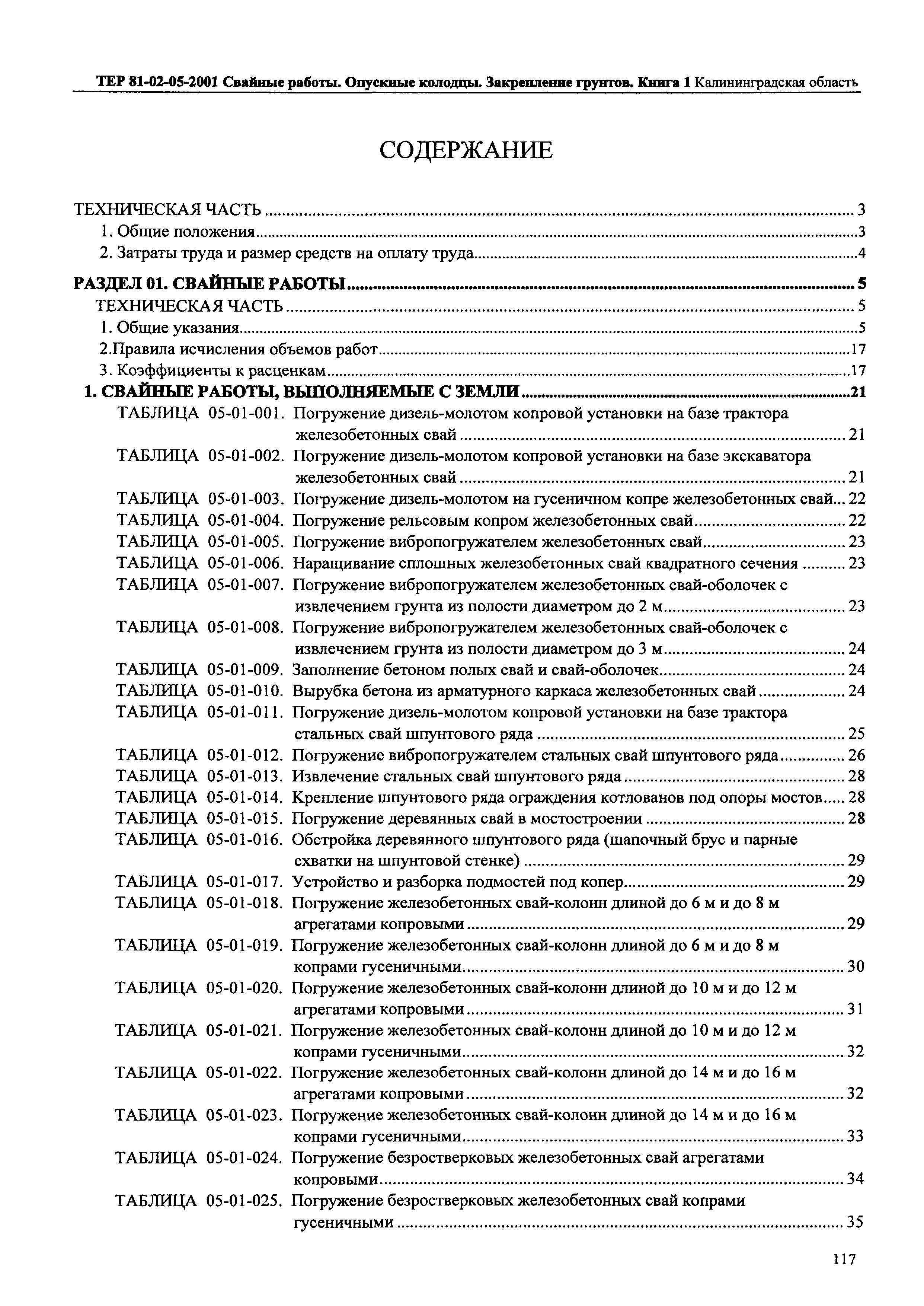 ТЕР Калининградская область 2001-05