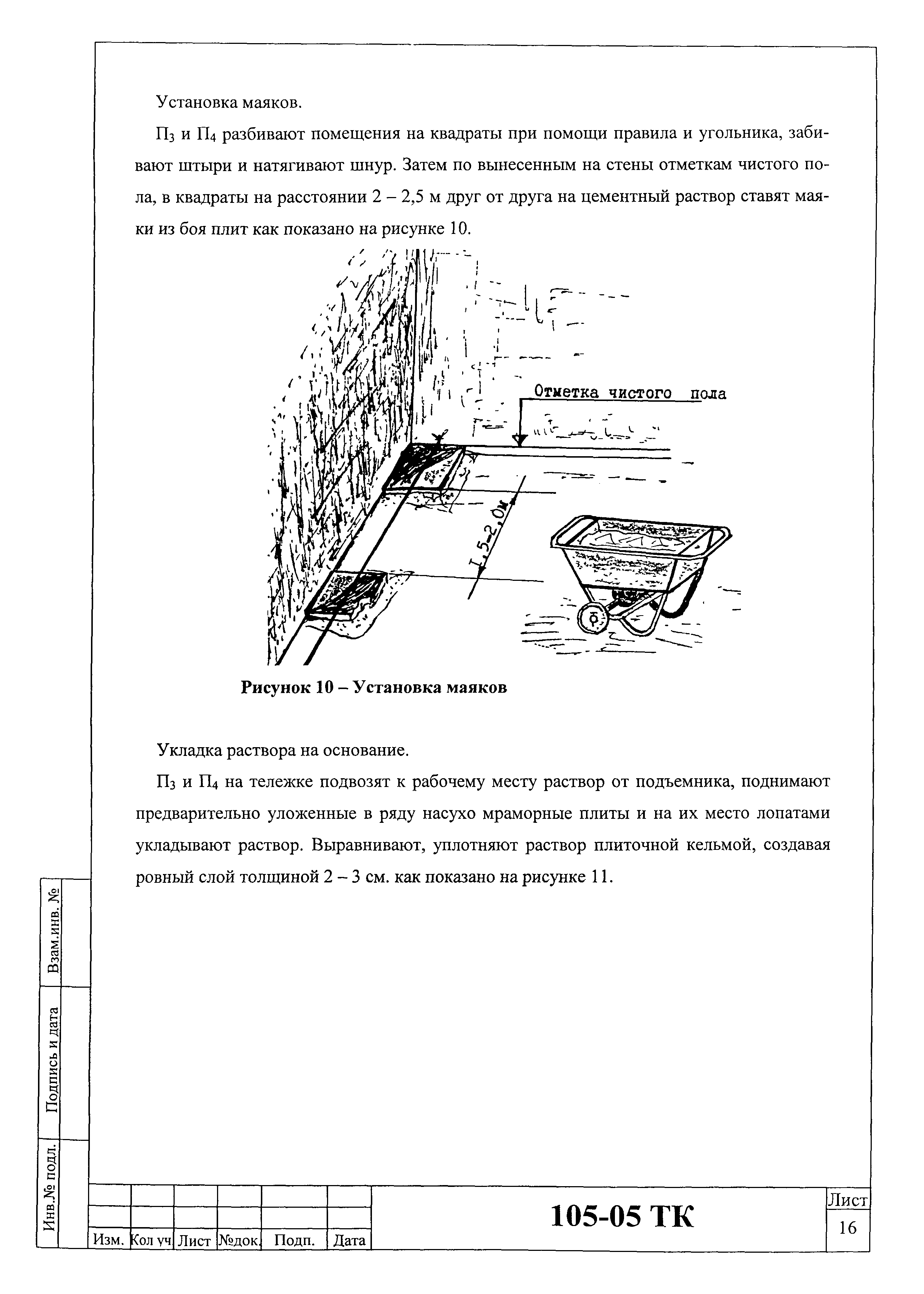 Технологическая карта 105-05 ТК