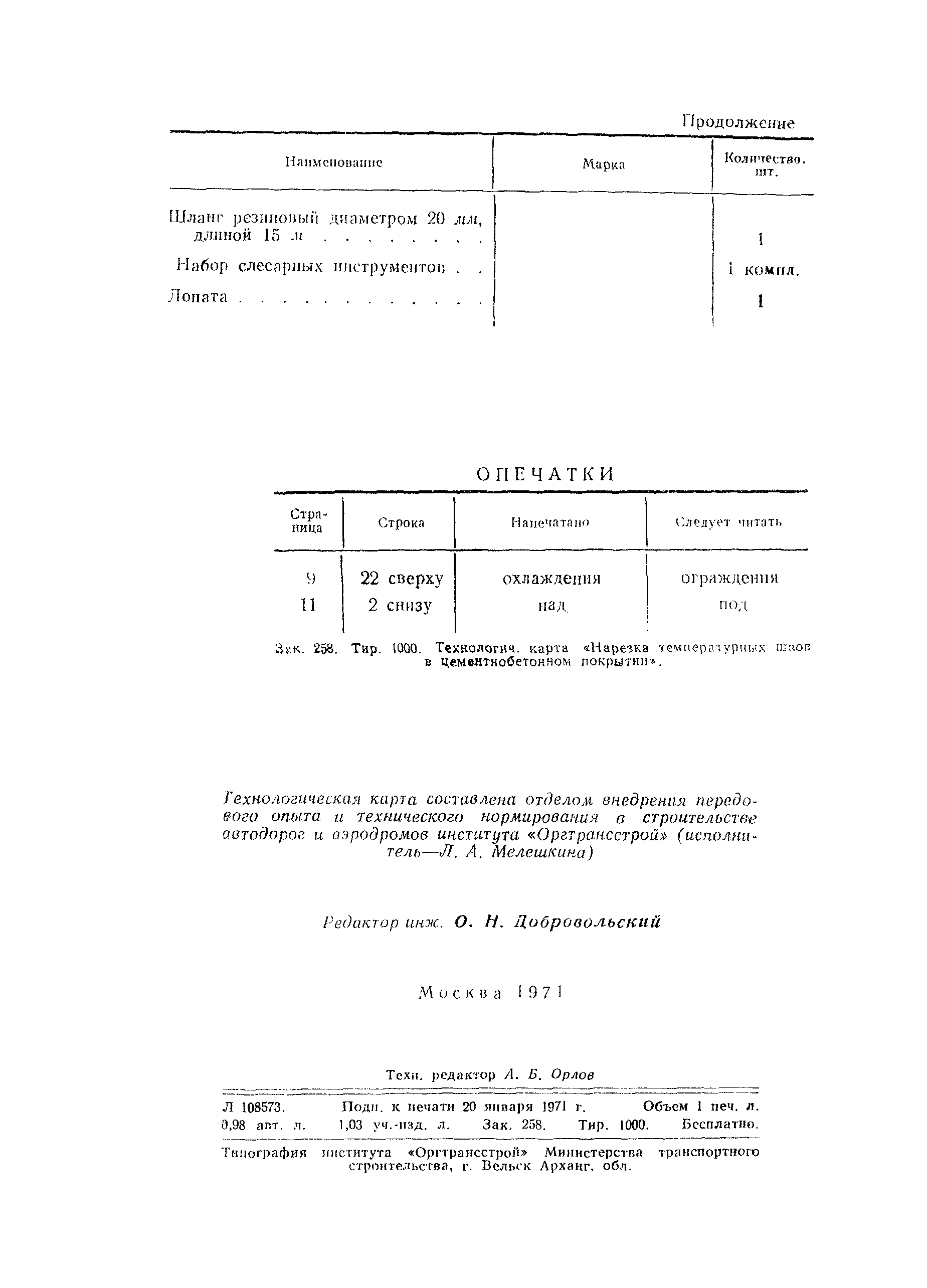 Технологическая карта 