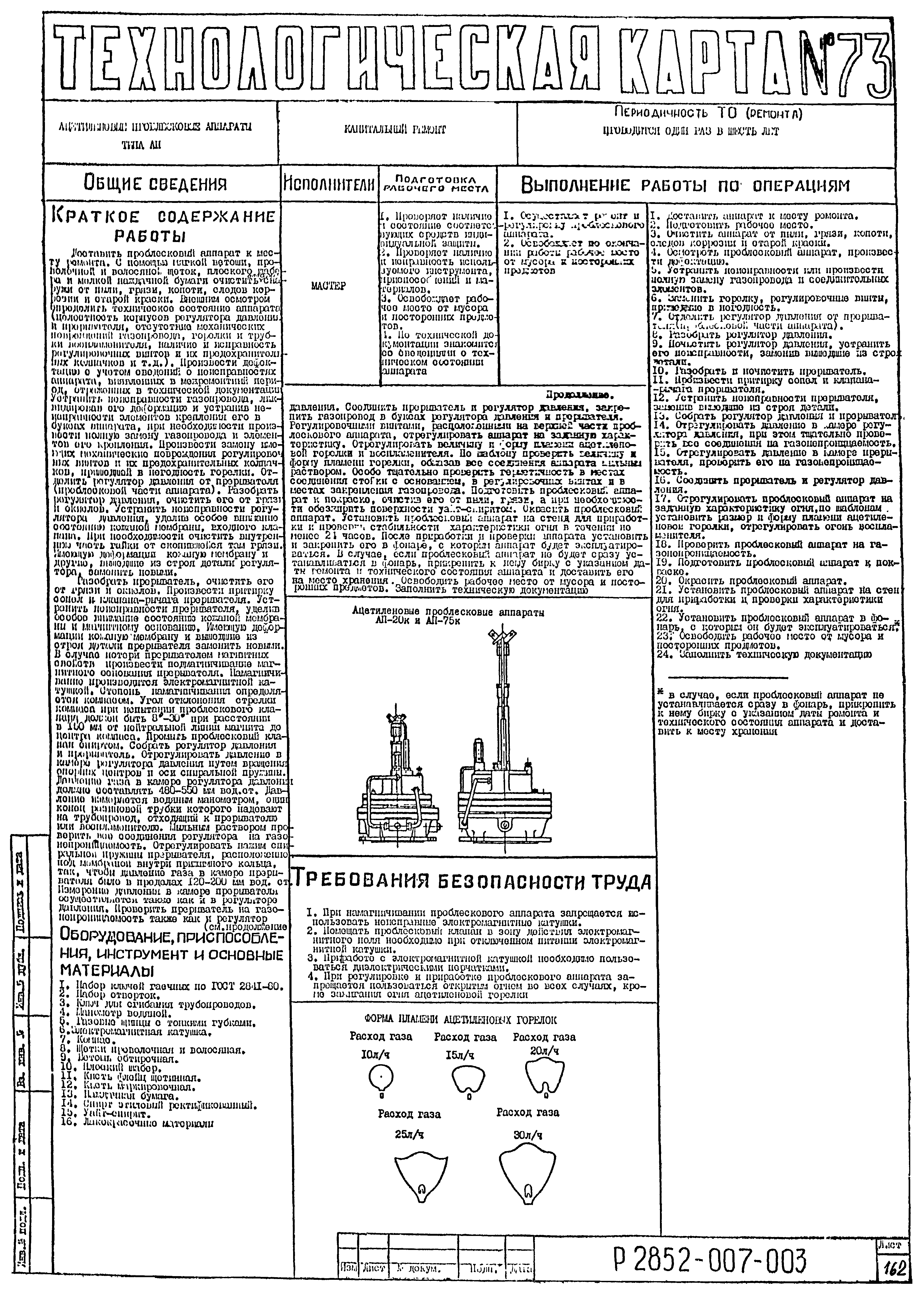 Технологическая карта 73