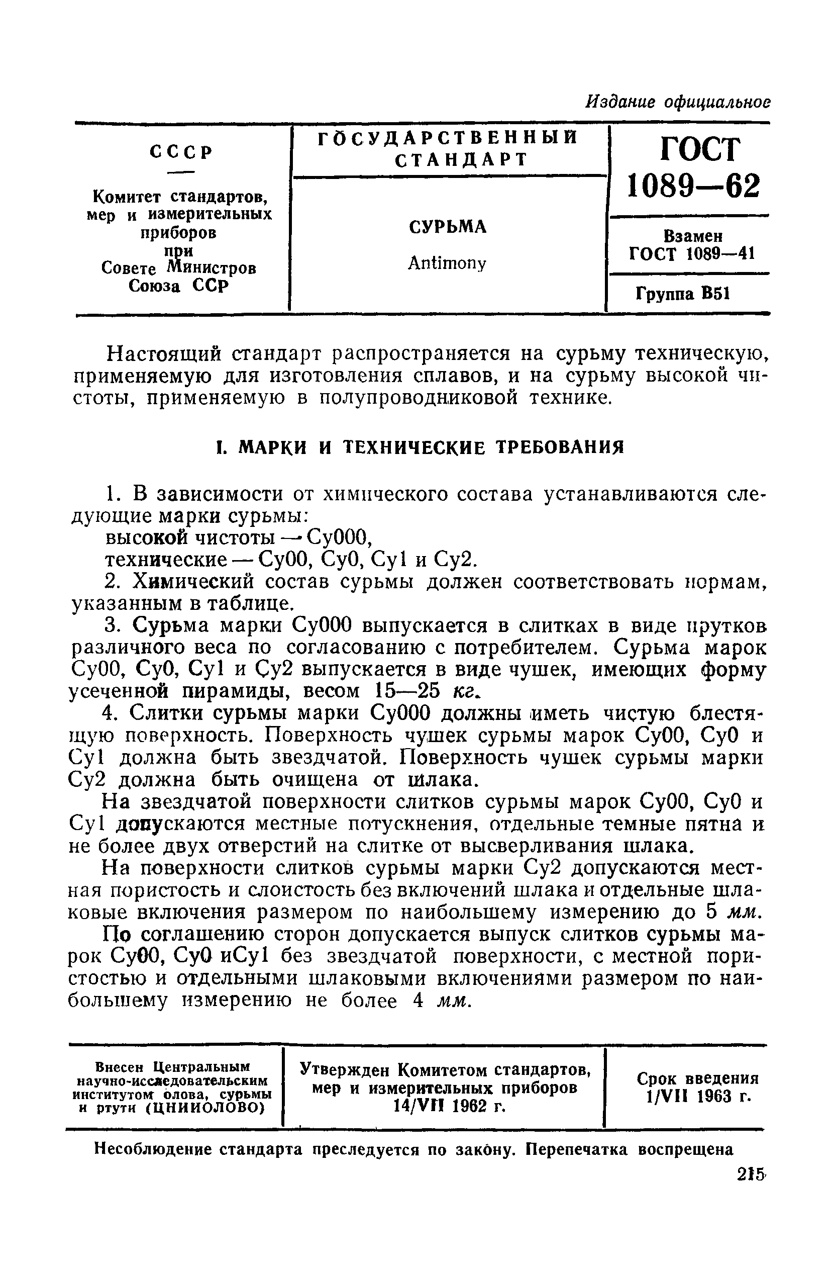 ГОСТ 1089-62