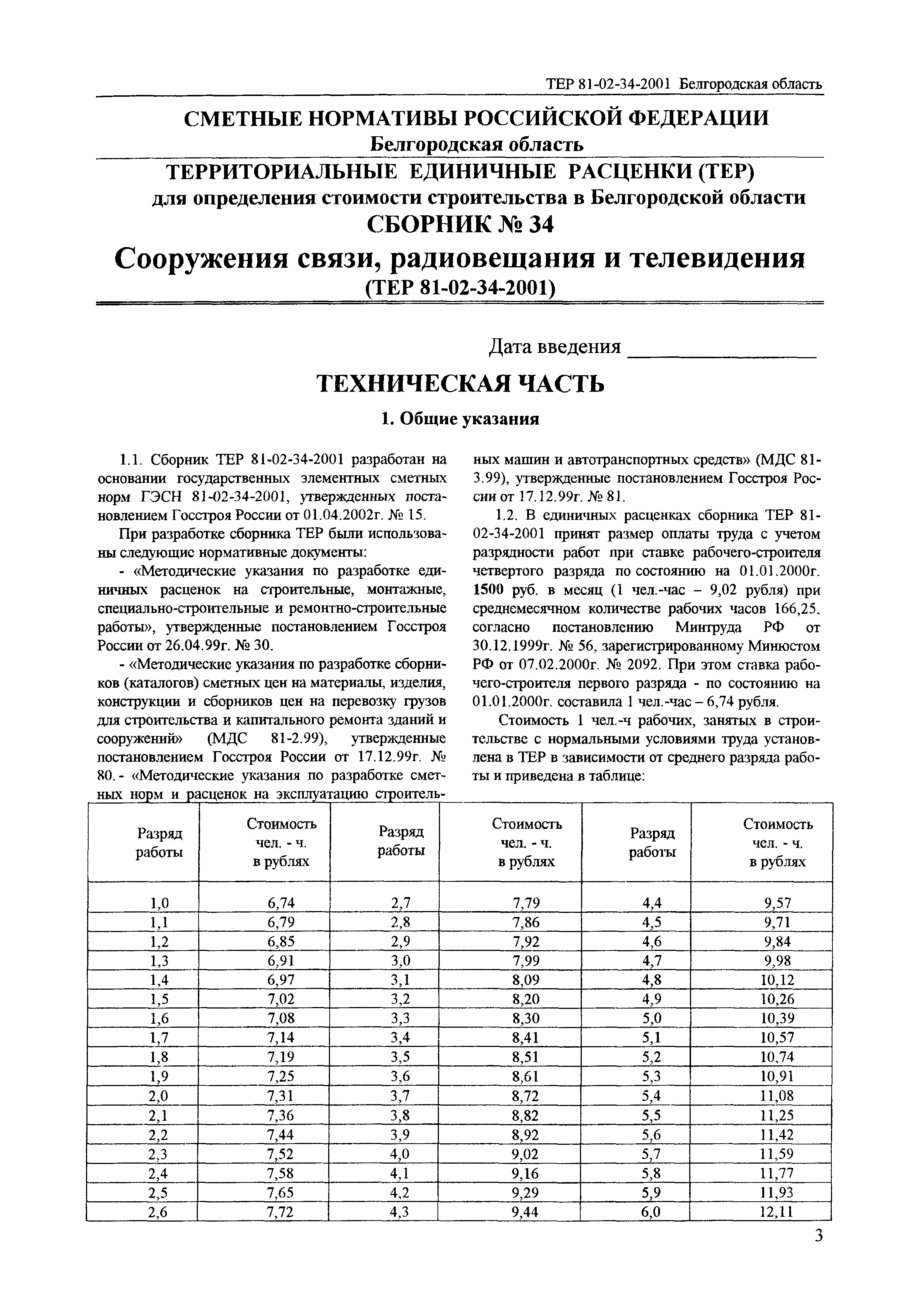 ТЕР 2001-34 Белгородской области