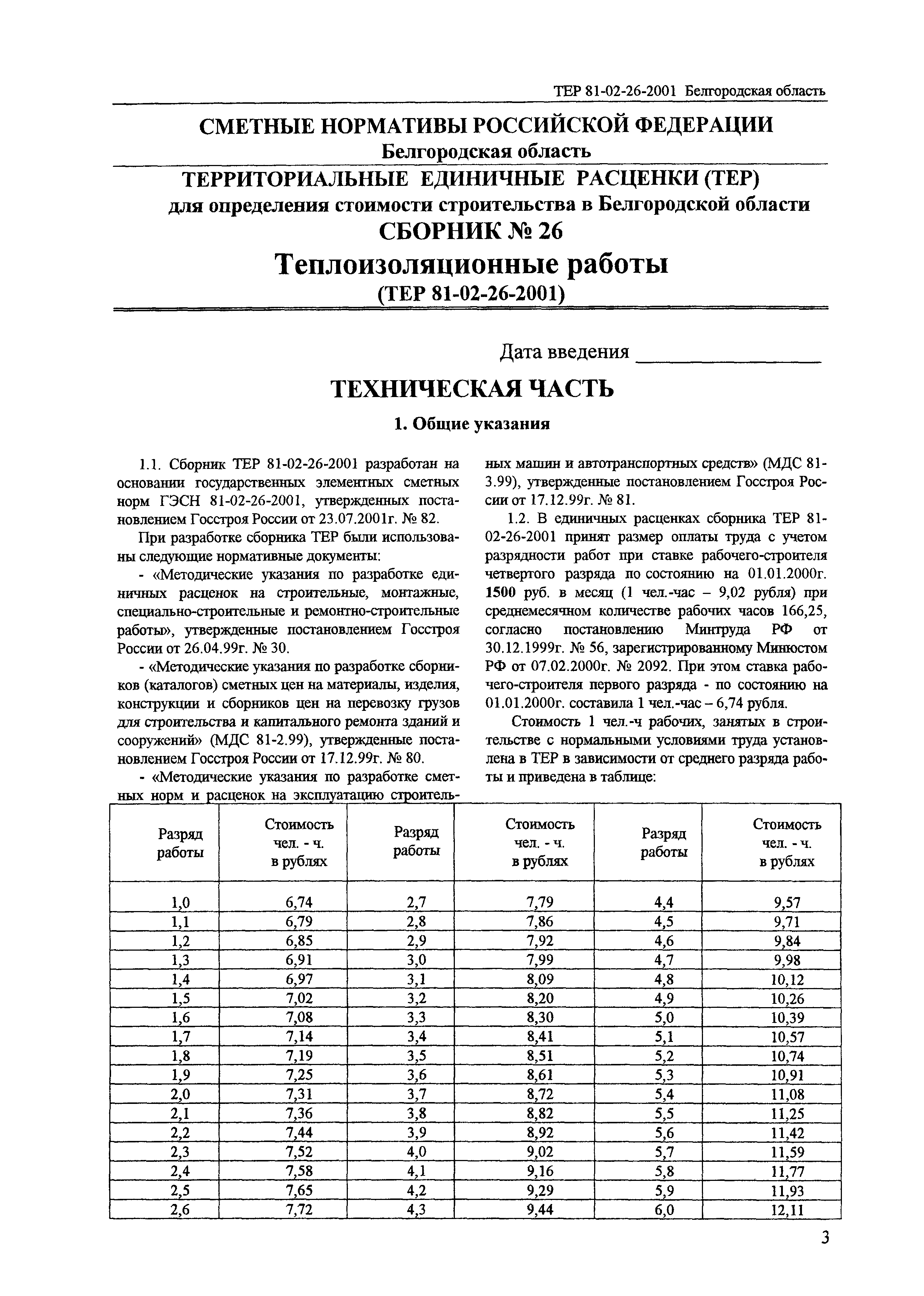 ТЕР 2001-26 Белгородской области