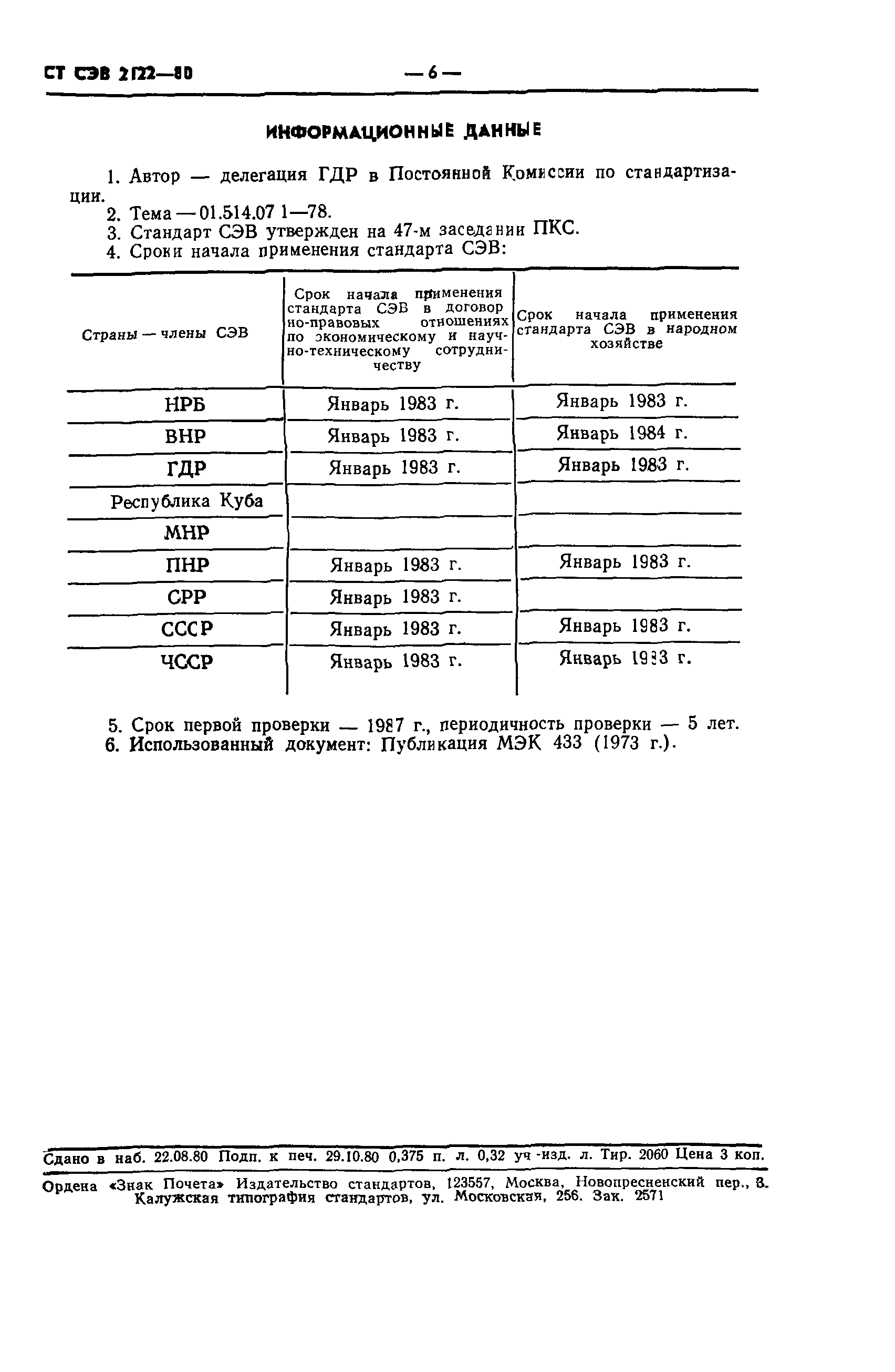 СТ СЭВ 2122-80