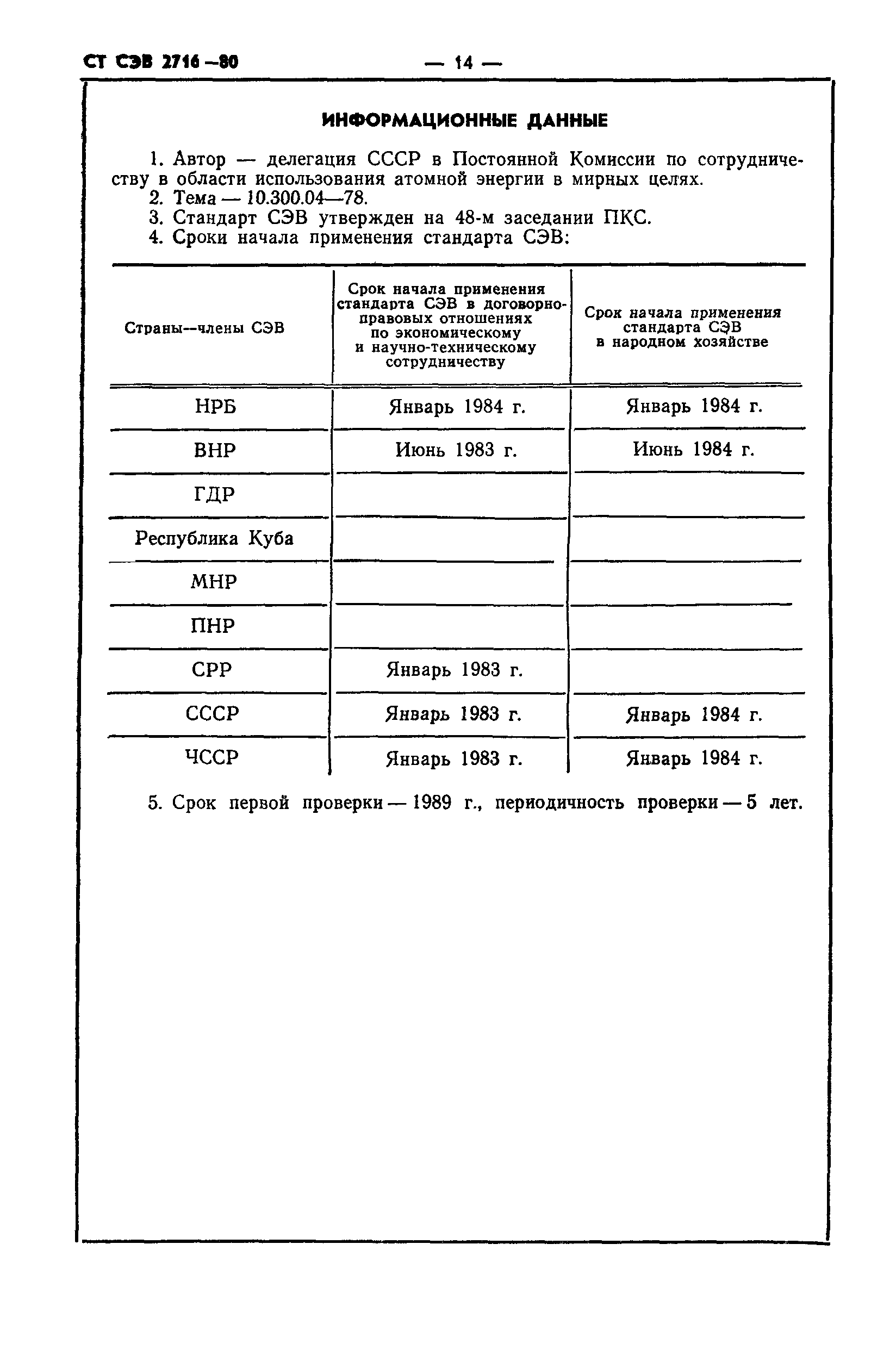 СТ СЭВ 2716-80