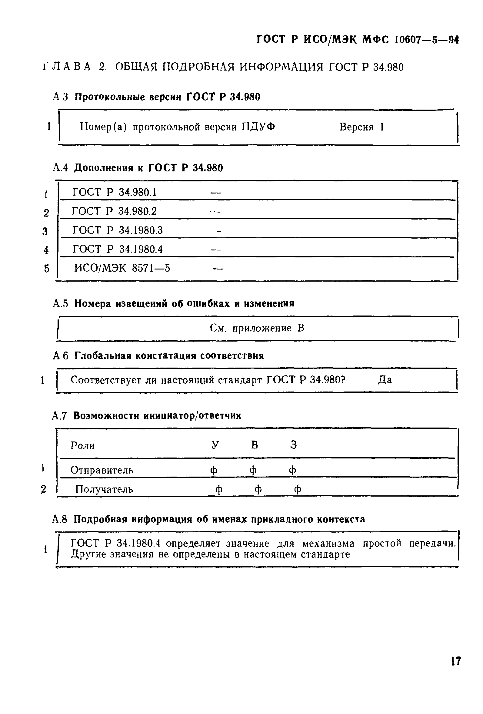 ГОСТ Р ИСО/МЭК МФС 10607-5-94