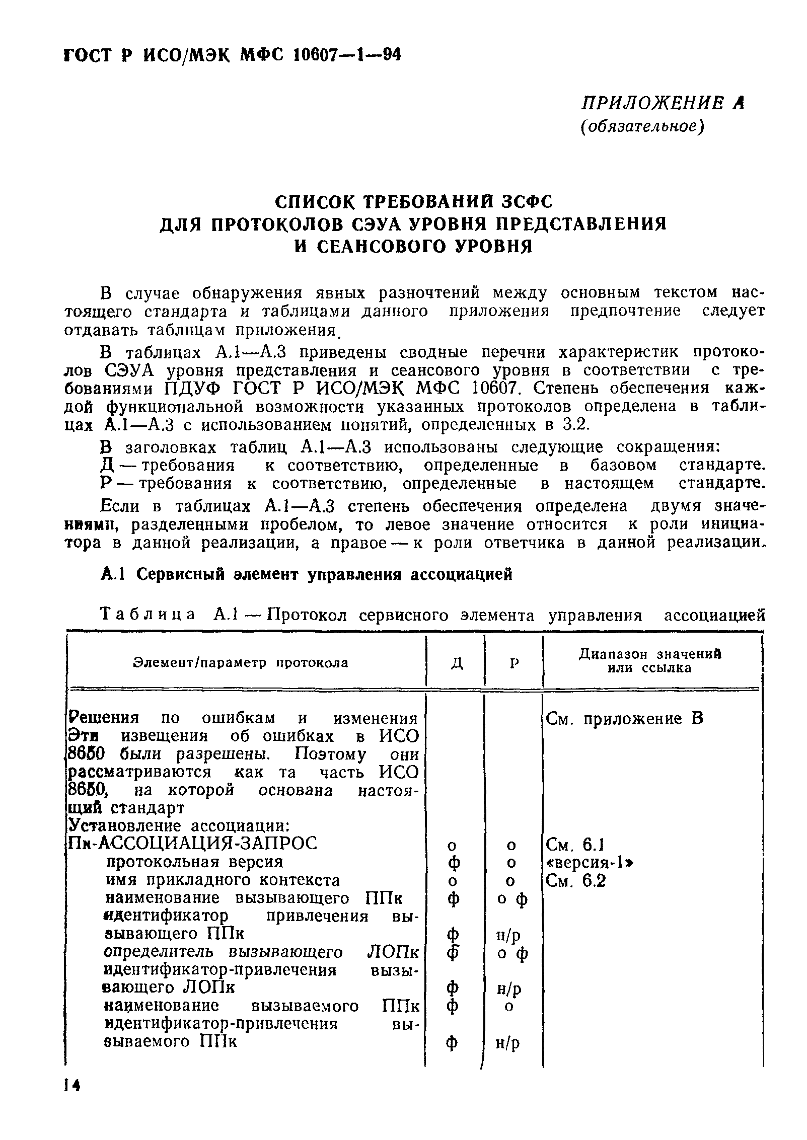 ГОСТ Р ИСО/МЭК МФС 10607-1-94