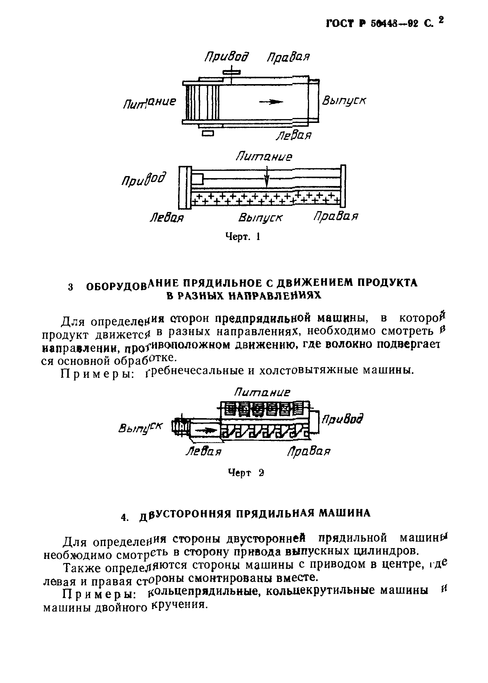 Скачать ГОСТ Р 50448-92 Машины текстильные и оборудование вспомогательное.  Оборудование прядильное. Определение сторон (левой или правой)