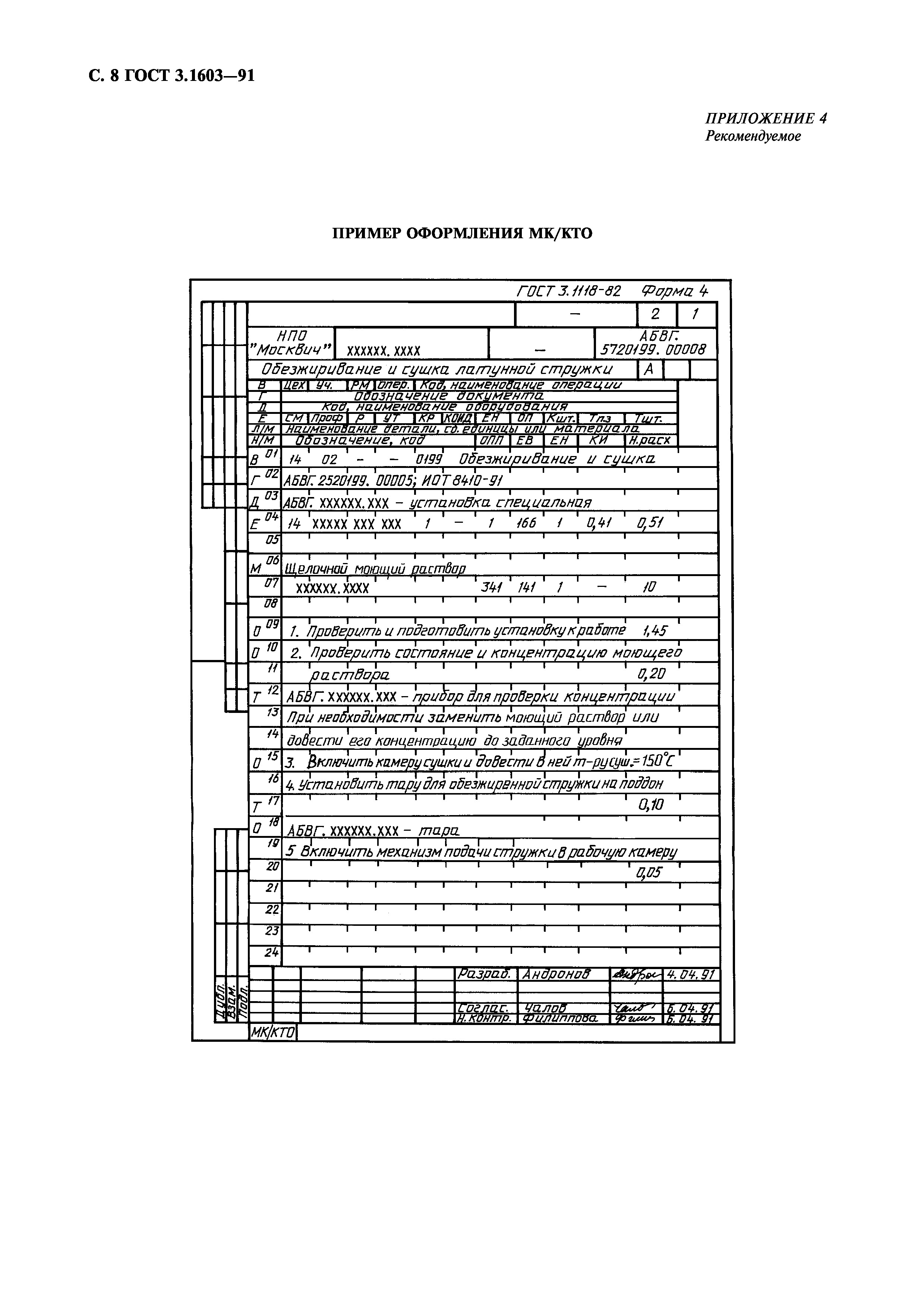 ГОСТ 3.1603-91