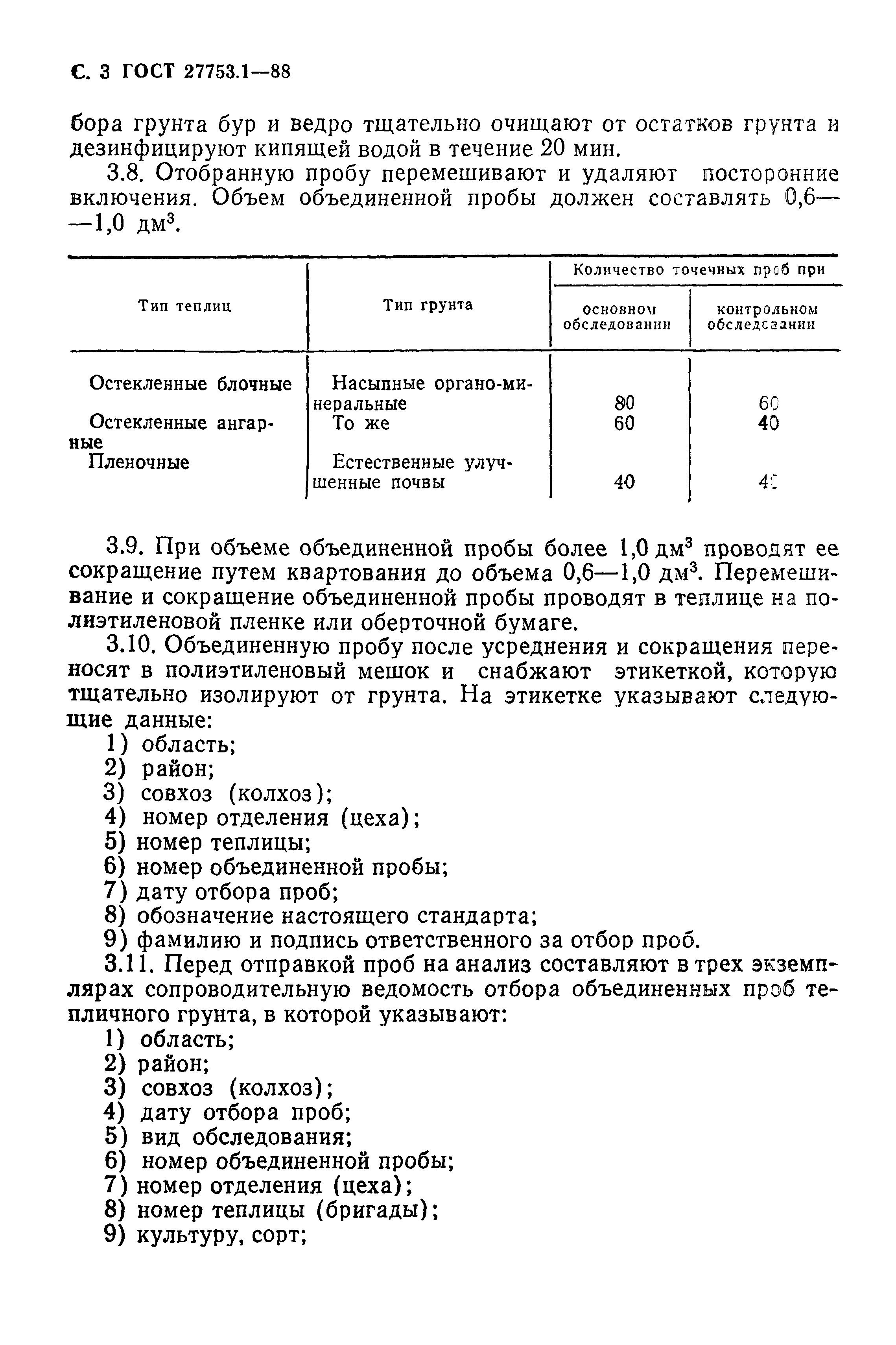 Скачать ГОСТ 27753.1-88 Грунты тепличные. Методы отбора проб