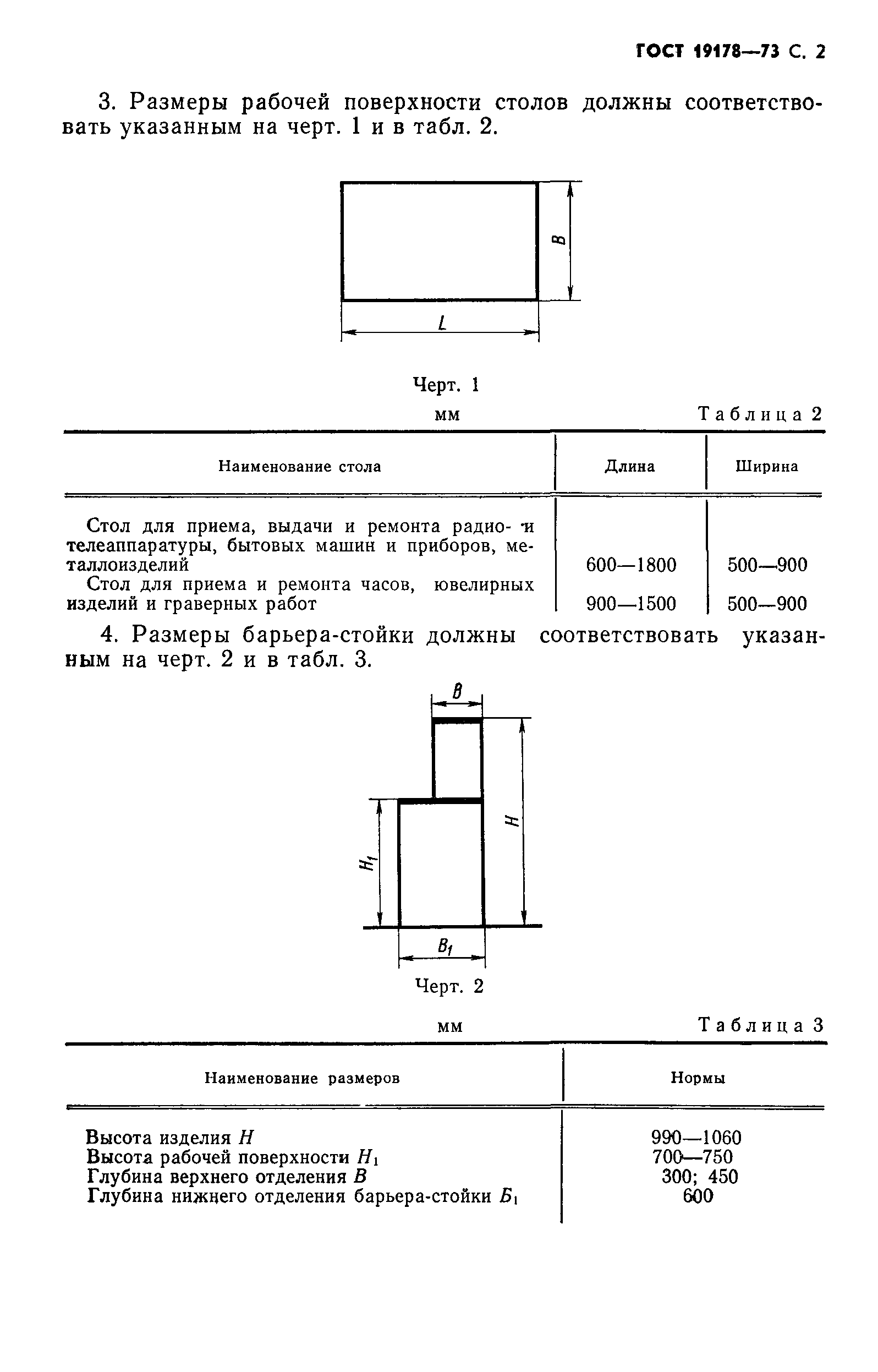 Скачать ГОСТ 19178-73 Мебель для зданий бытового обслуживания.  Функциональные размеры столов, барьеров, стоек и стульев для приема заказов  по ремонту бытовых машин и приборов, металлоизделий, бытовой  радиоэлектронной аппаратуры