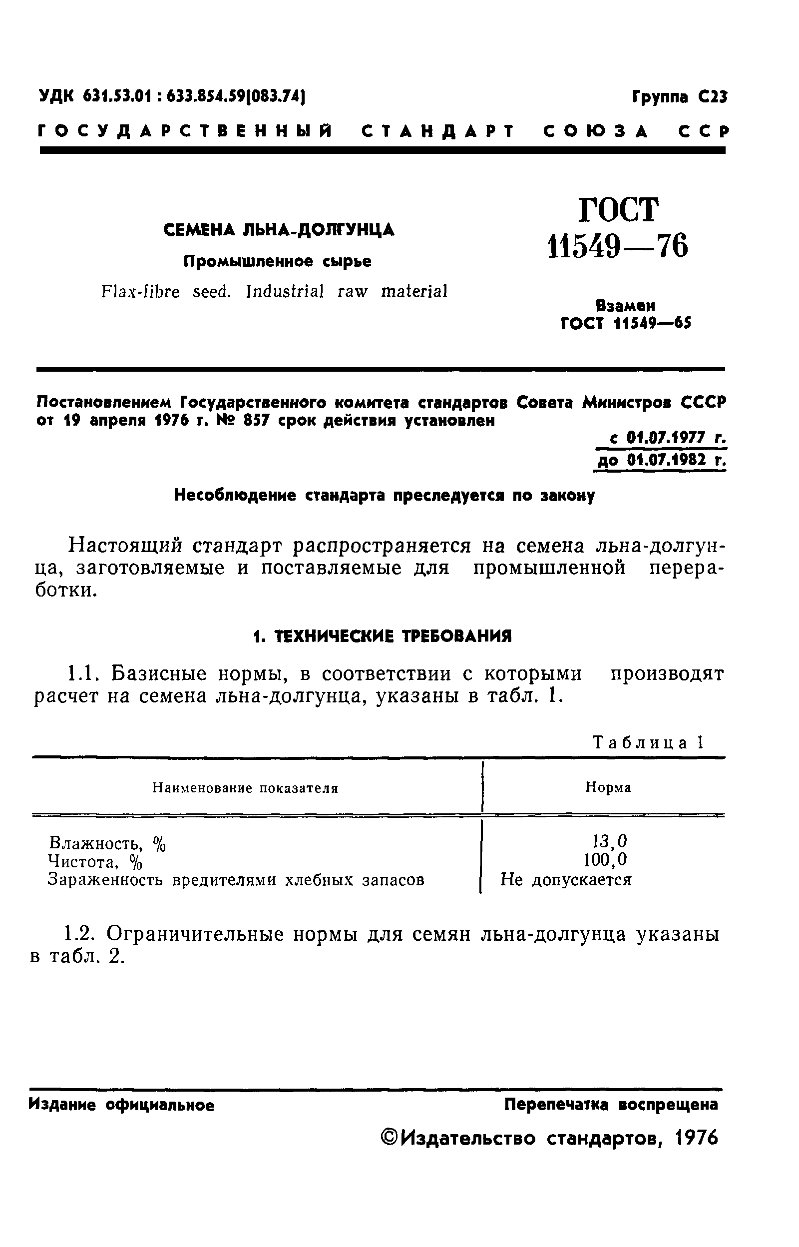 ГОСТ 11549-76