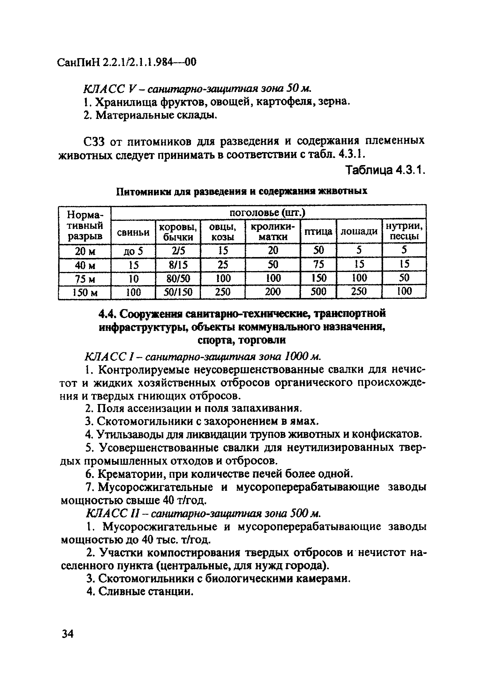 СанПиН 2.2.1/2.1.1.984-00